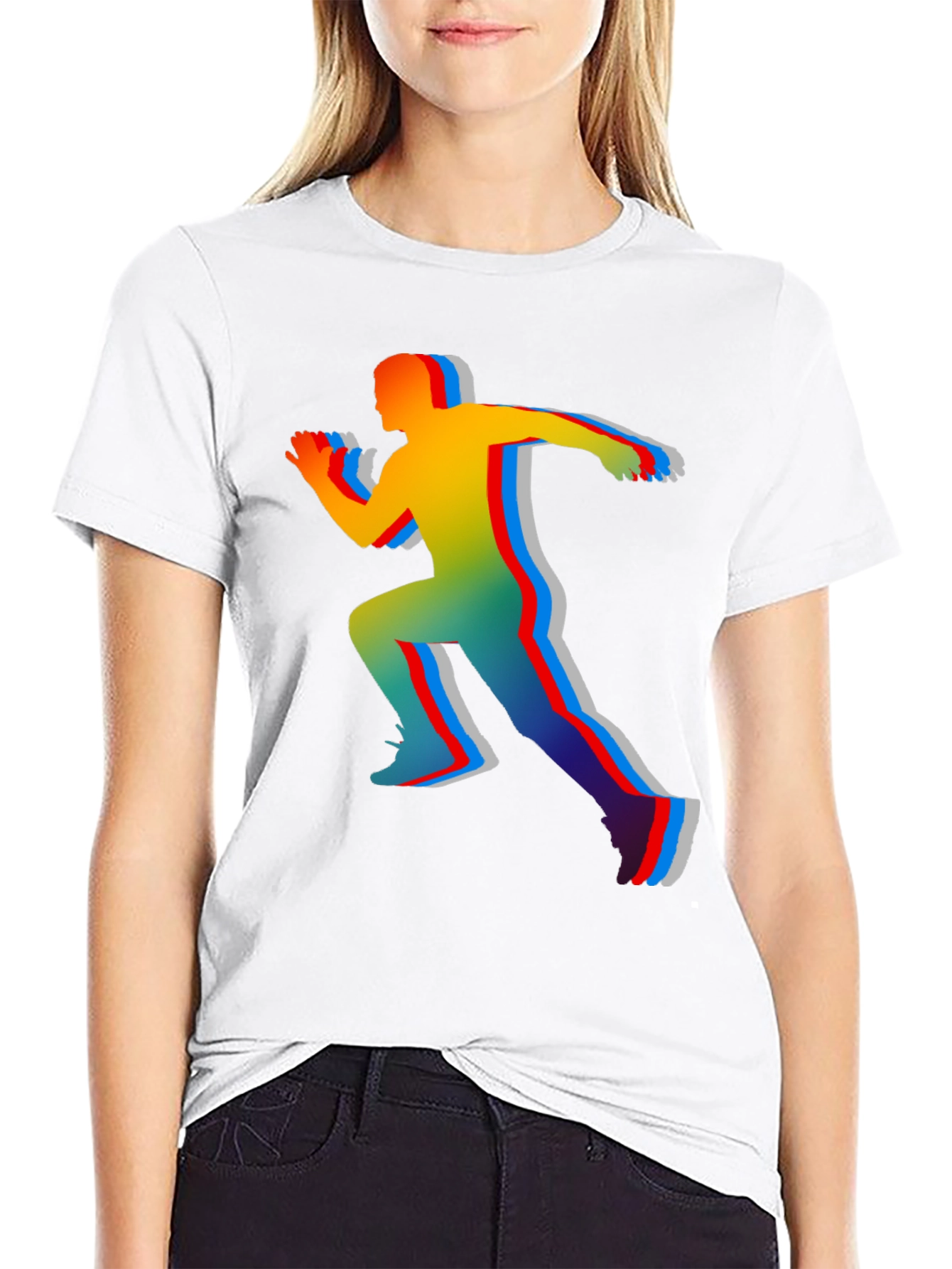 Colorful Runner Graphic T-Shirt