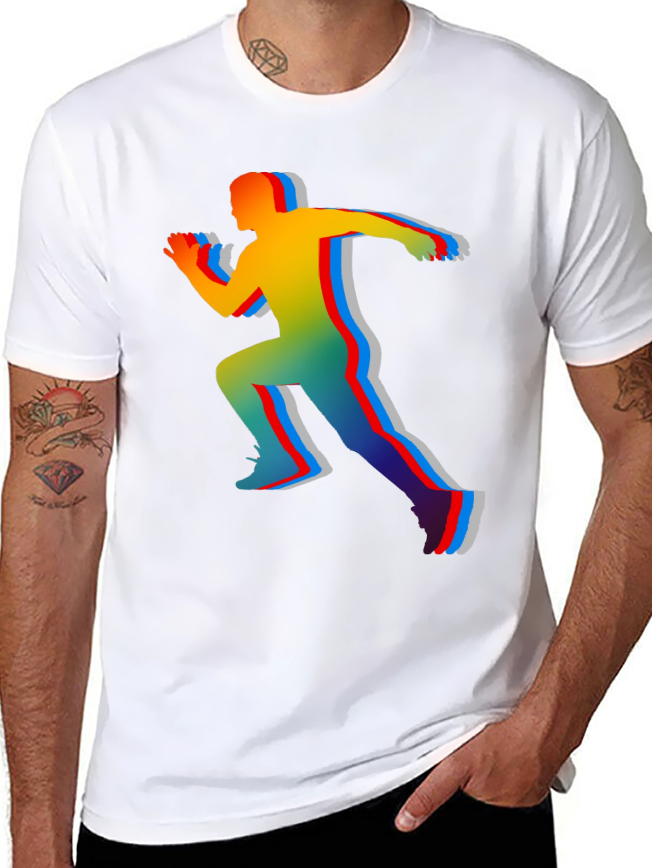 Colorful Runner Graphic T-Shirt