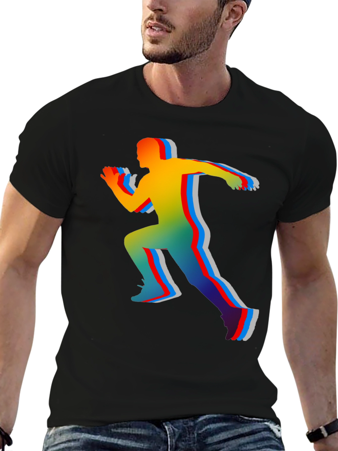 Colorful Runner Graphic T-Shirt