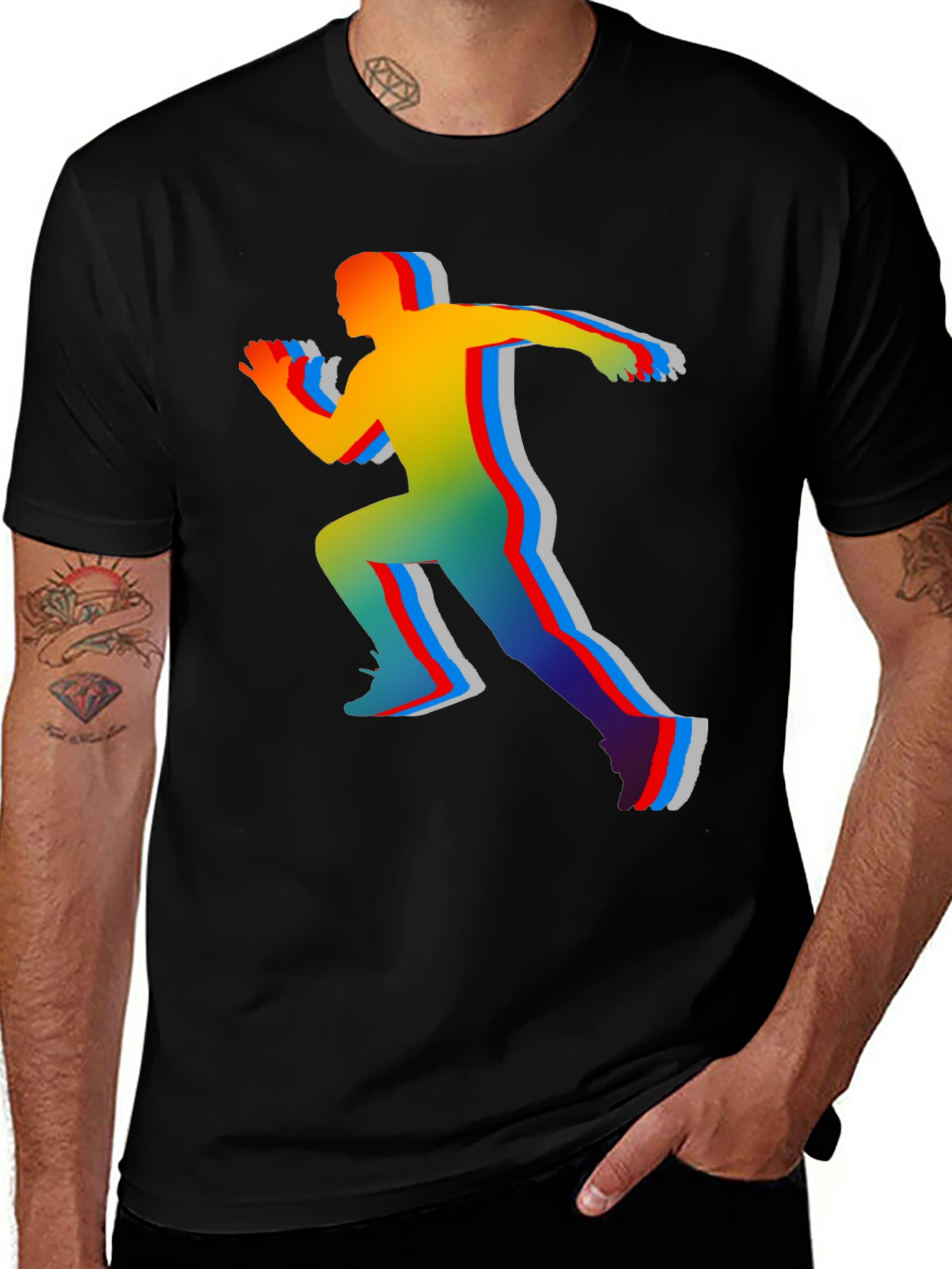 Colorful Runner Graphic T-Shirt
