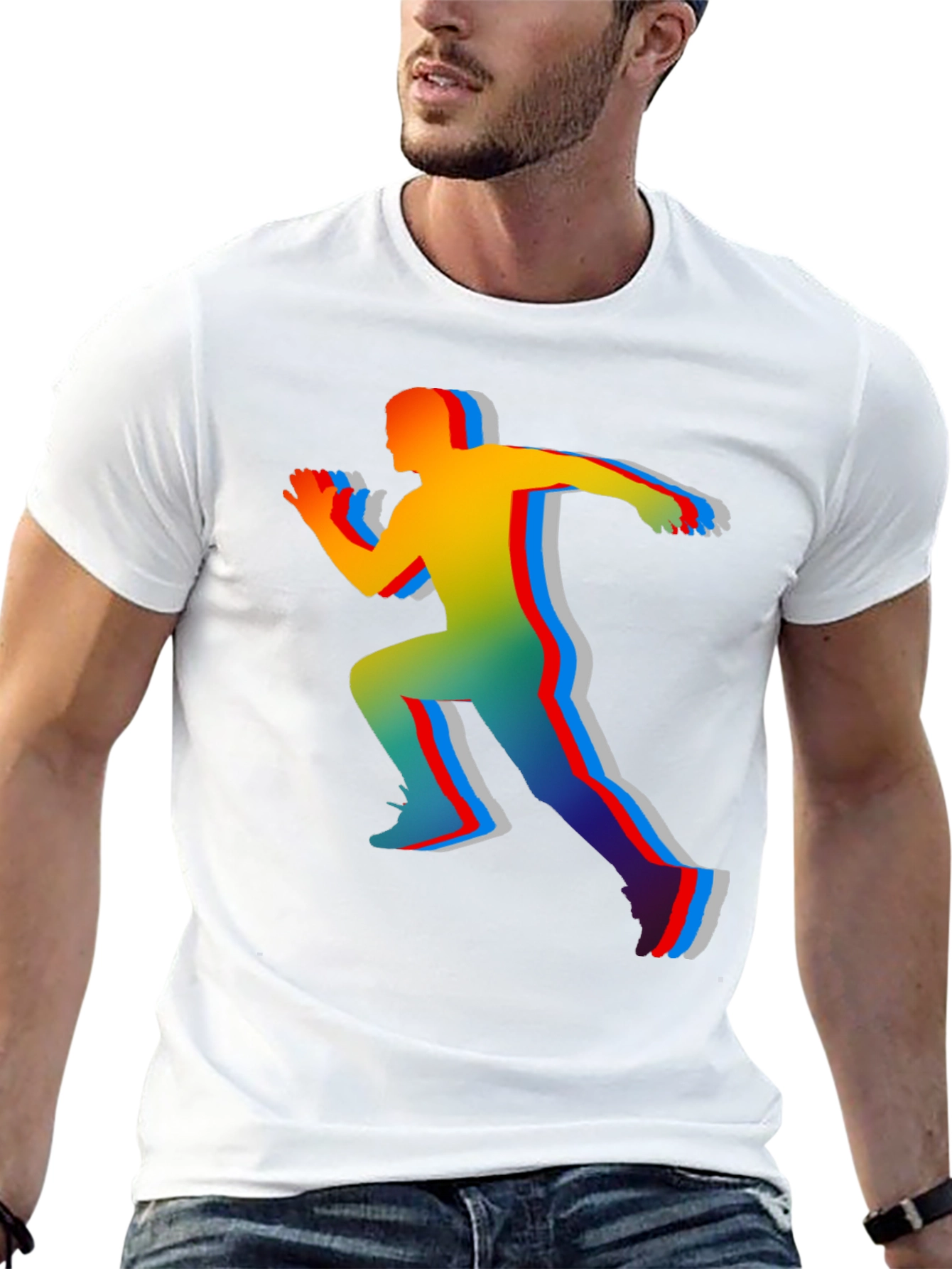 Colorful Runner Graphic T-Shirt
