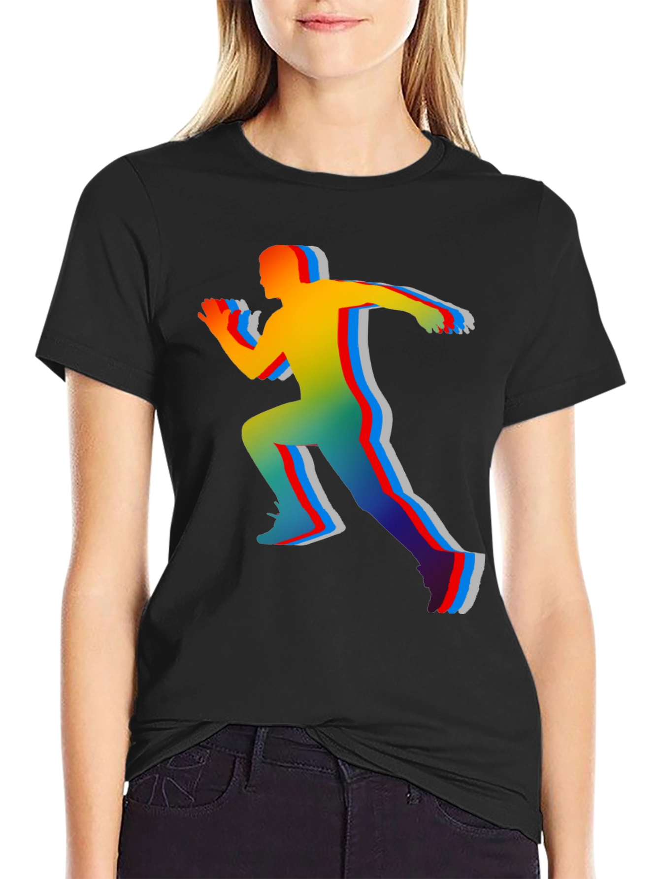Colorful Runner Graphic T-Shirt