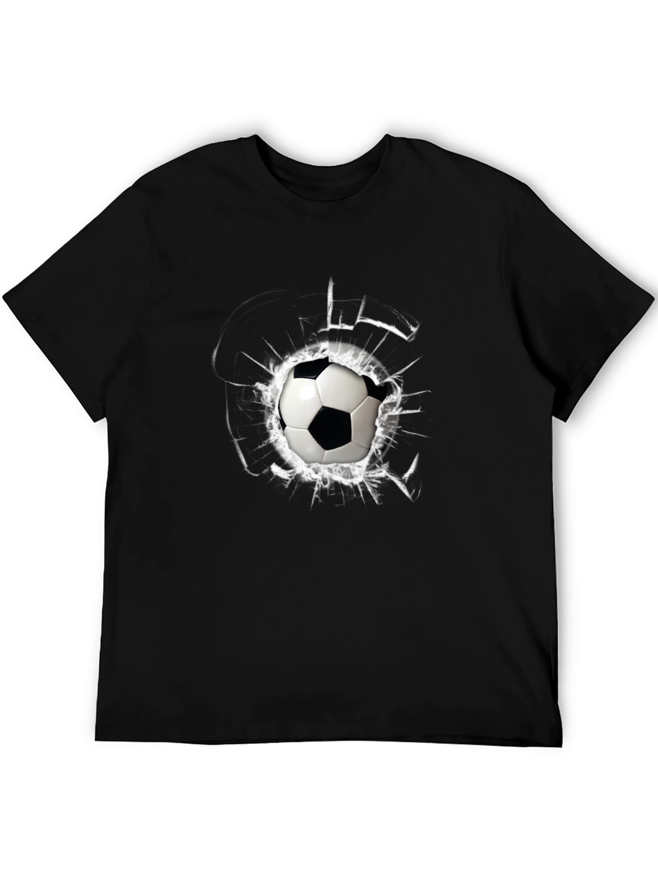 Soccer Ball Shattered Glass Mens T-Shirt