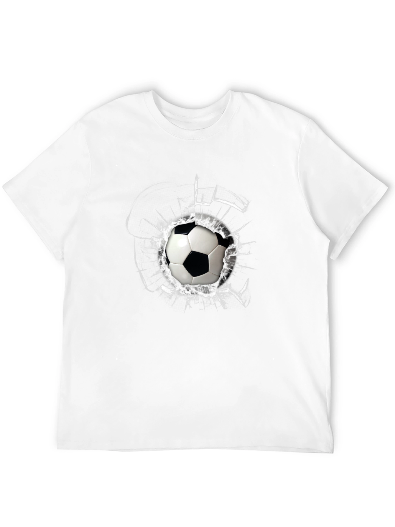 Soccer Ball Shattered Glass Mens T-Shirt