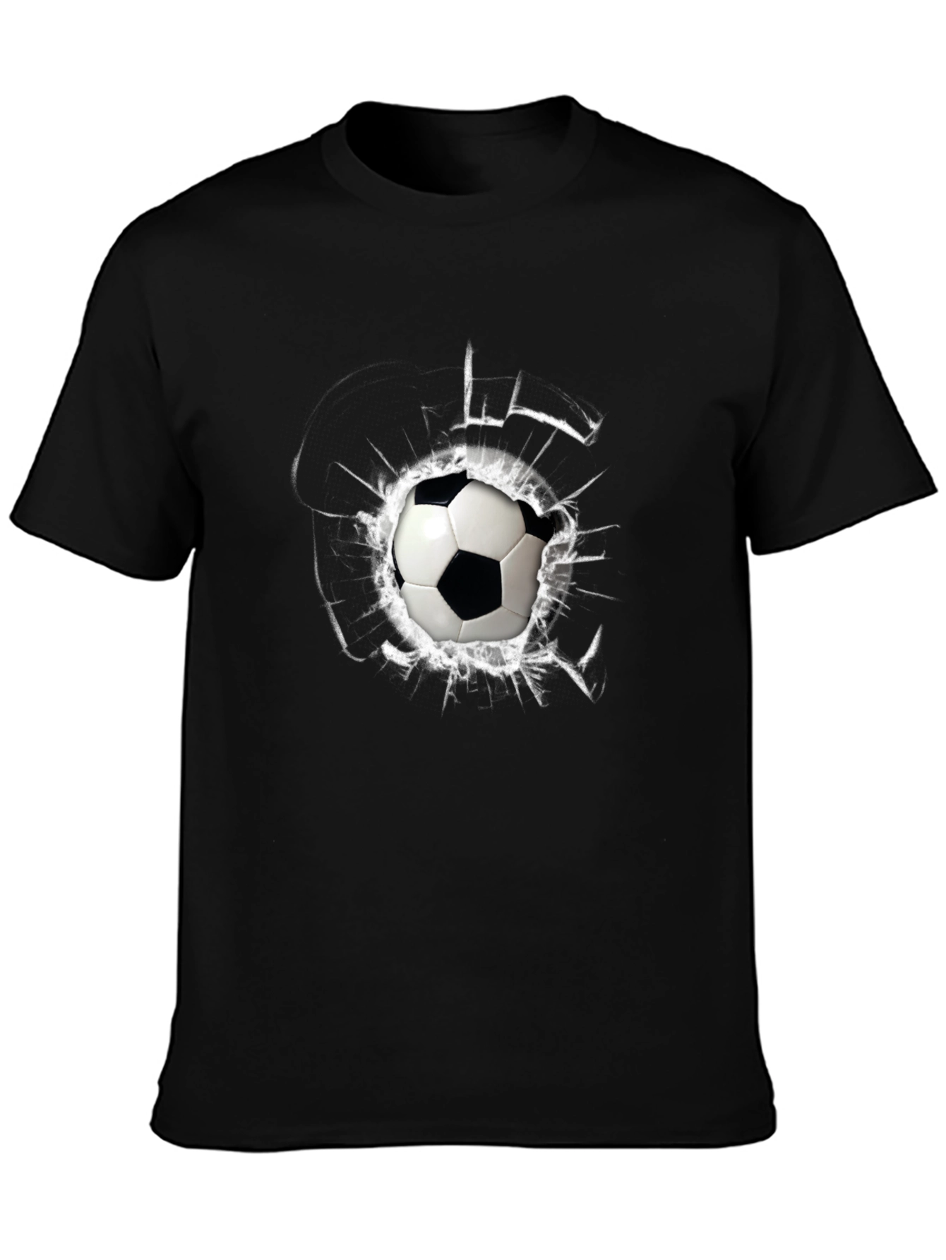 Soccer Ball Shattered Glass Mens T-Shirt