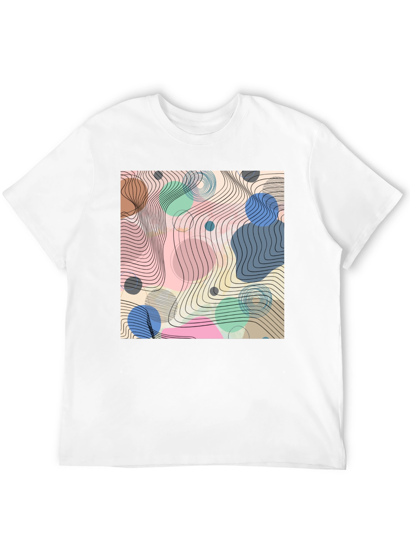 Abstract Geometric Design Black T-Shirt