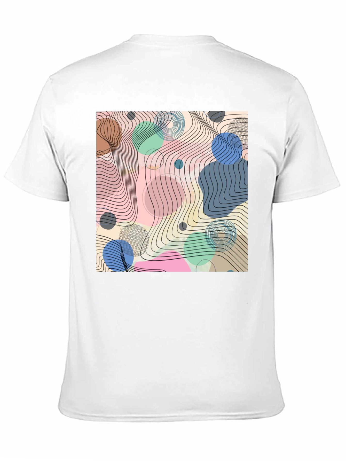 Abstract Geometric Design Black T-Shirt