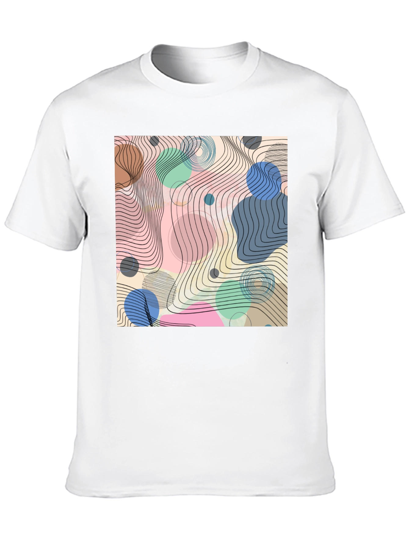 Abstract Geometric Design Black T-Shirt