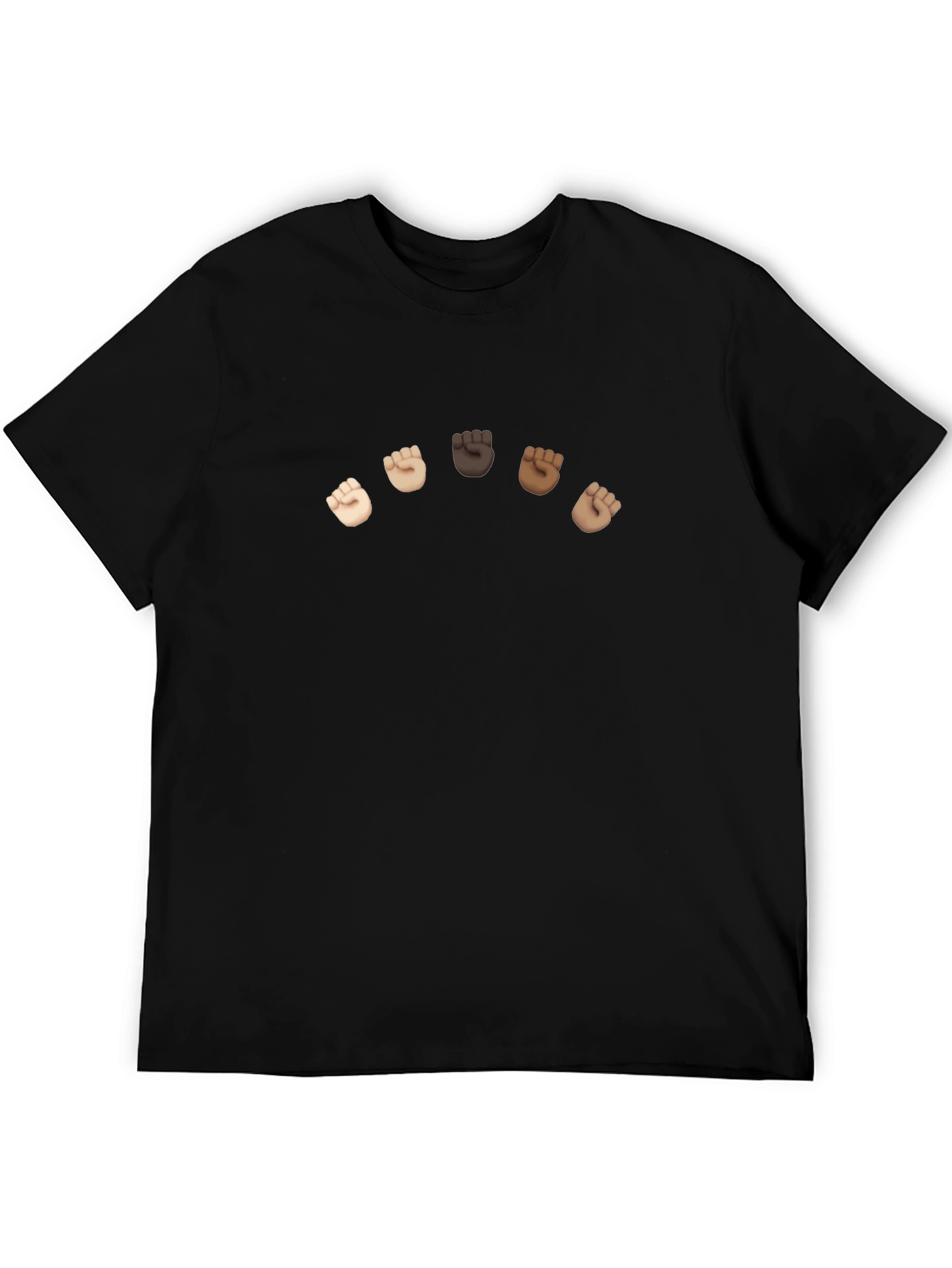 Unity Black T-Shirt with Diverse Fist Design