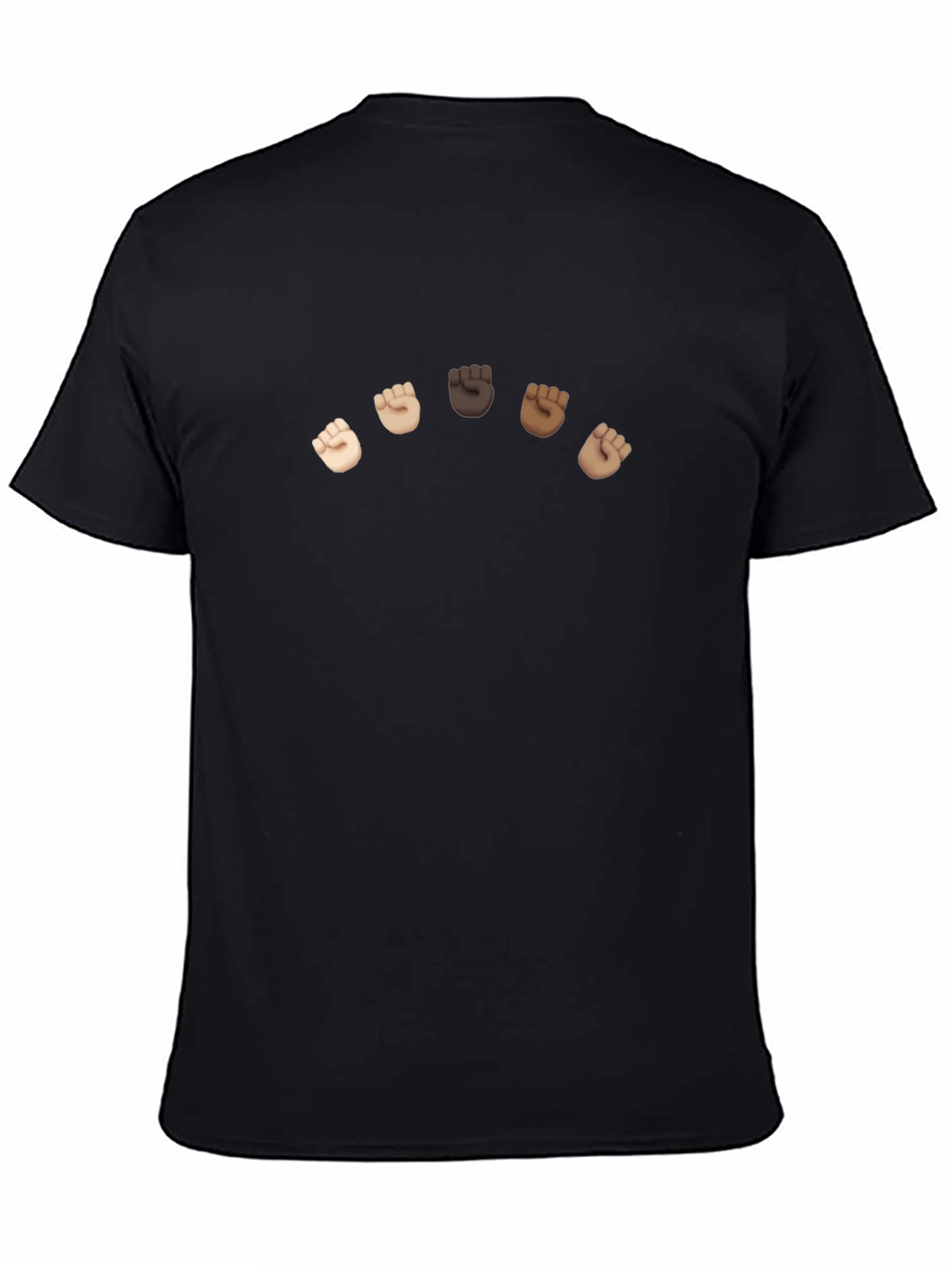 Unity Black T-Shirt with Diverse Fist Design