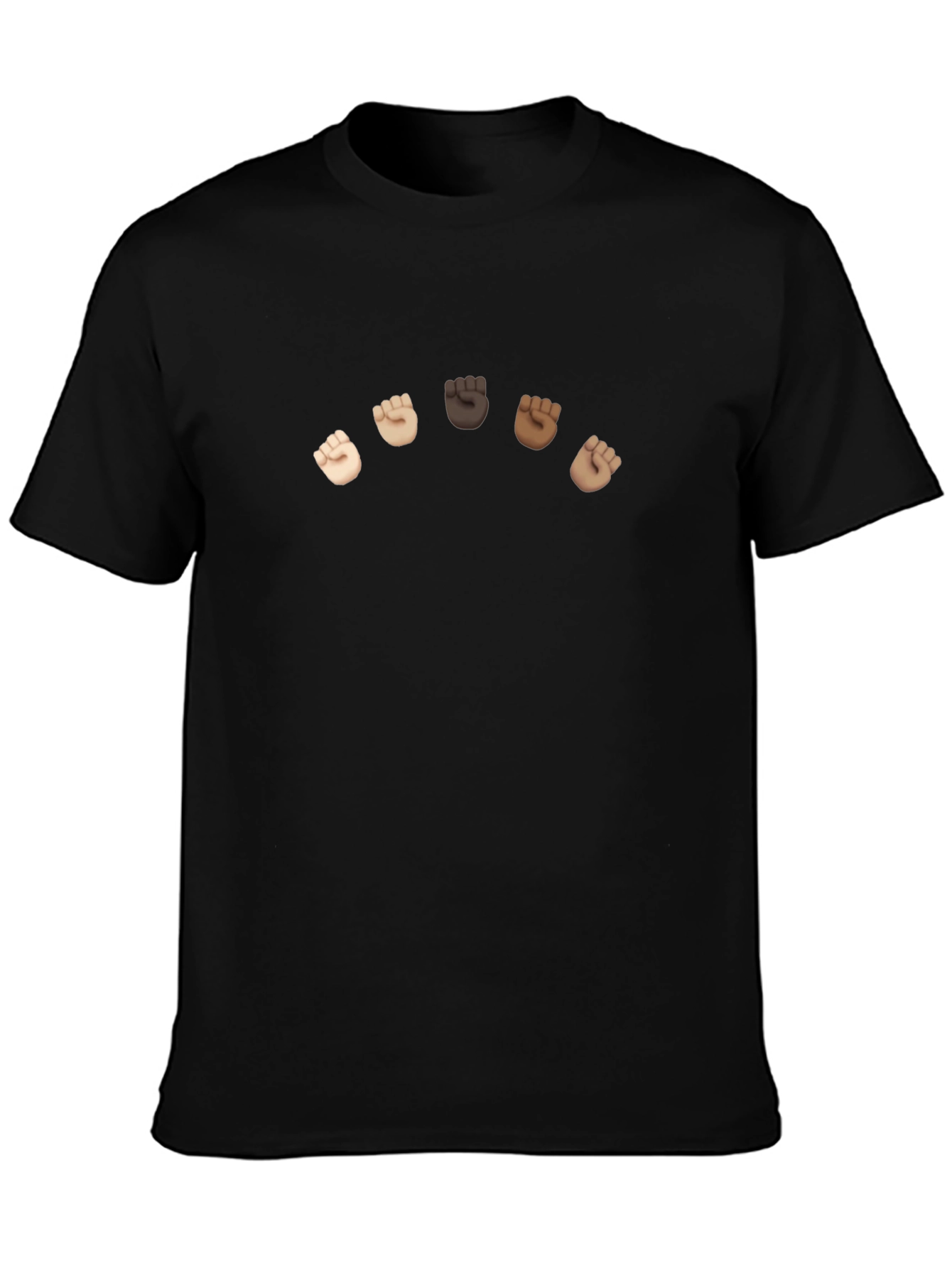 Unity Black T-Shirt with Diverse Fist Design