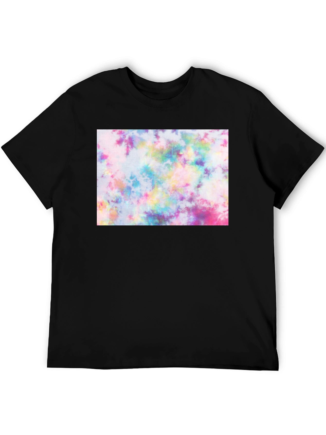 Tie-Dye Graphic Tee - Black Casual T-Shirt