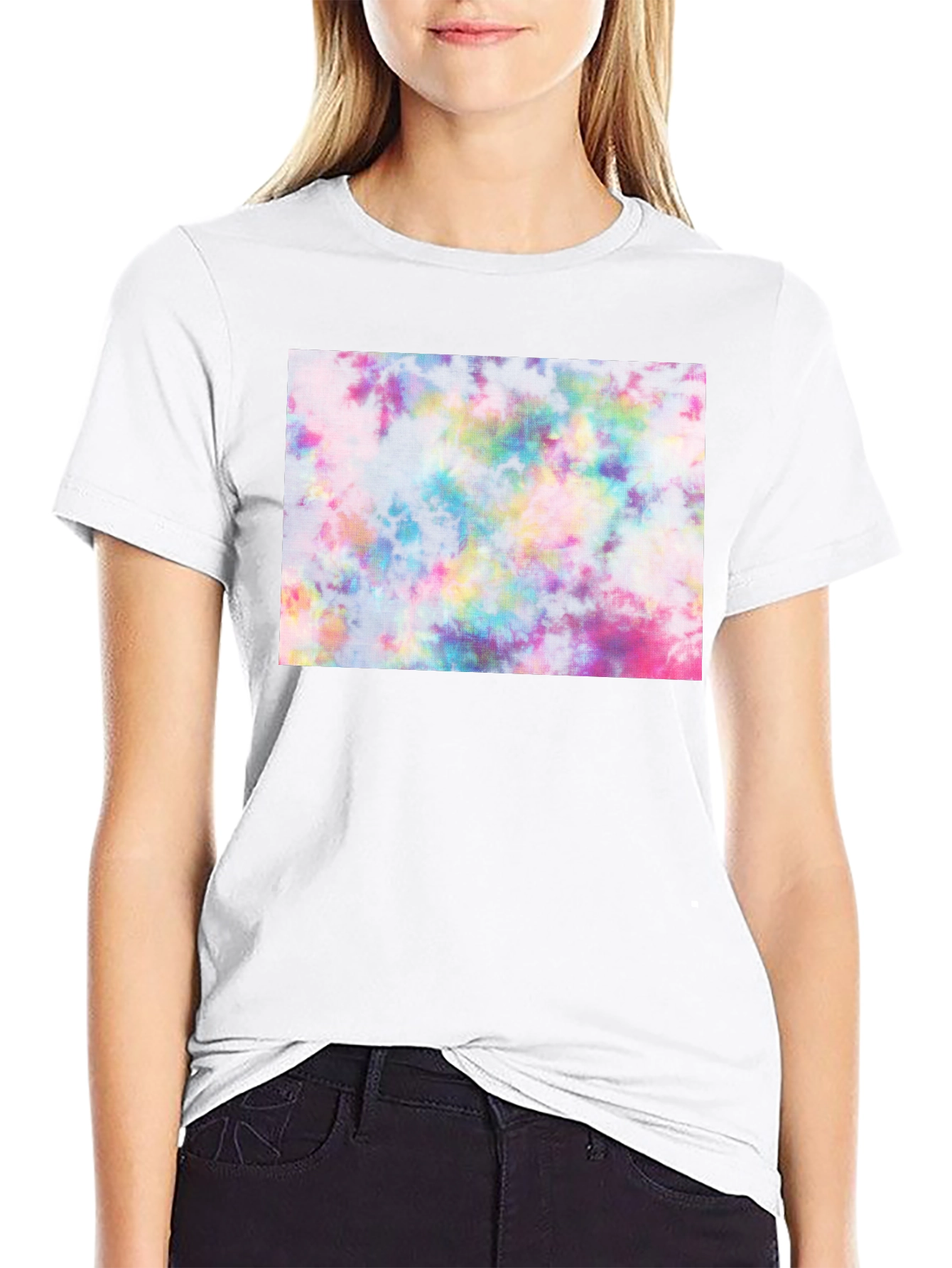 Tie-Dye Graphic Tee - Black Casual T-Shirt