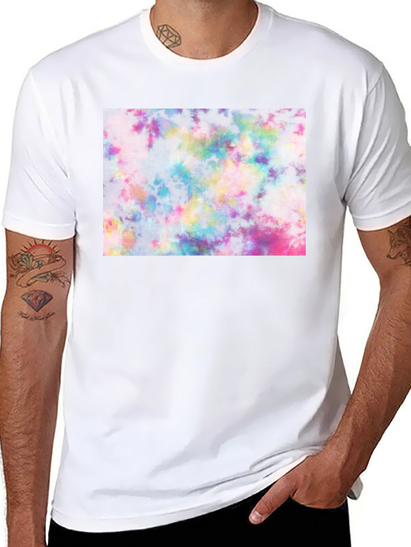 Tie-Dye Graphic Tee - Black Casual T-Shirt