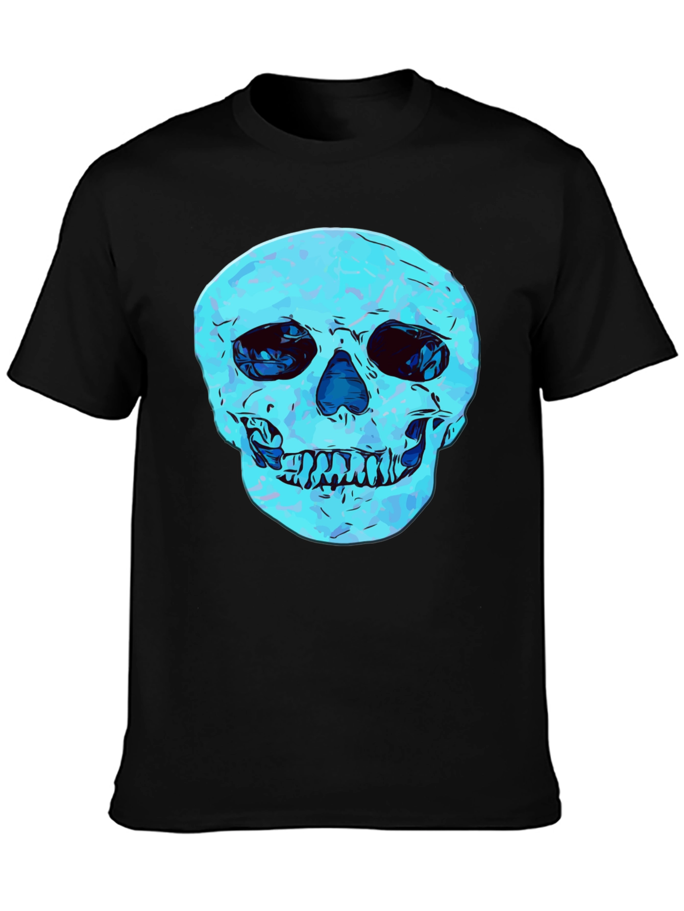Cool Skull Graphic Print Black T-Shirt