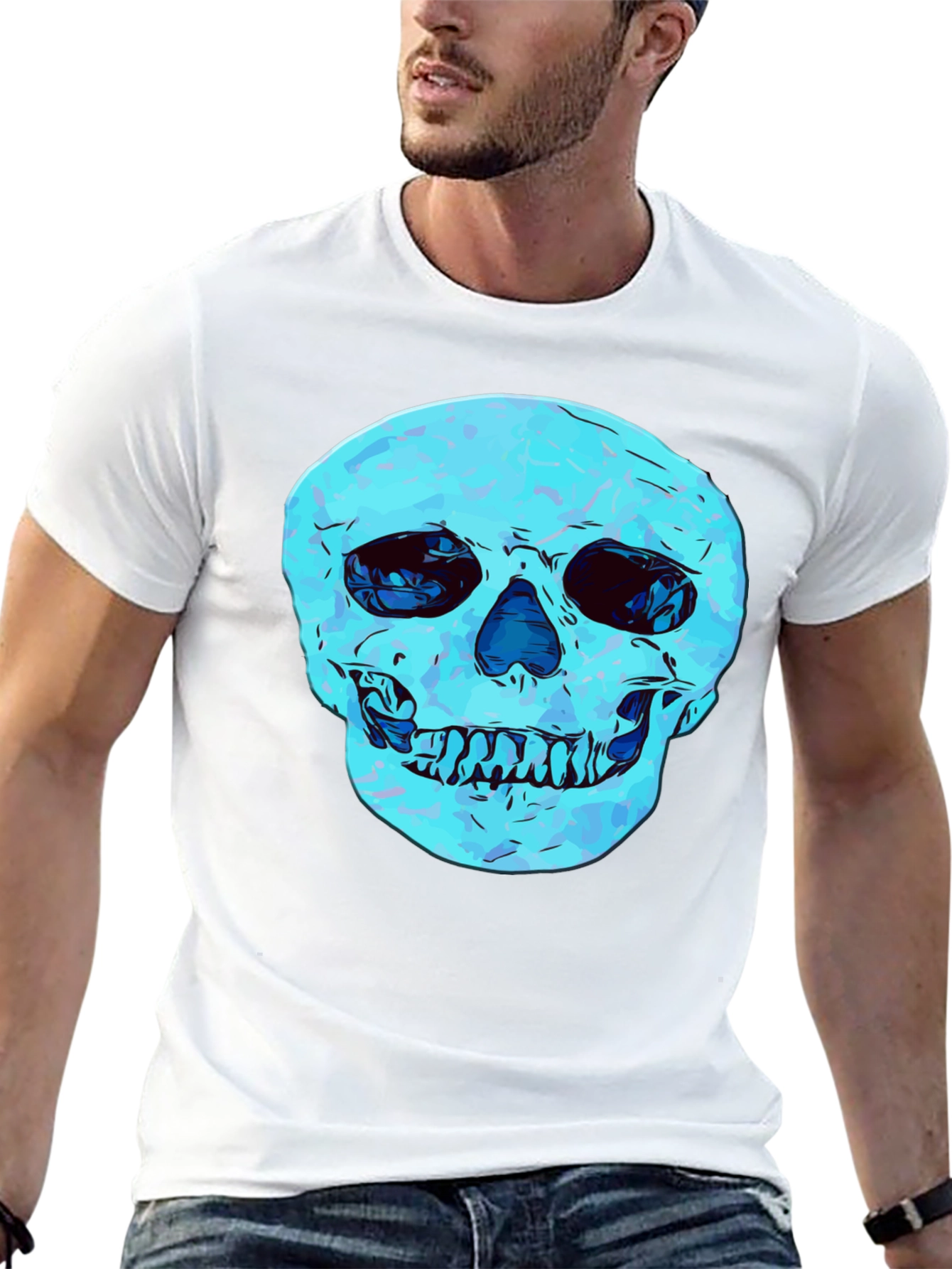 Cool Skull Graphic Print Black T-Shirt