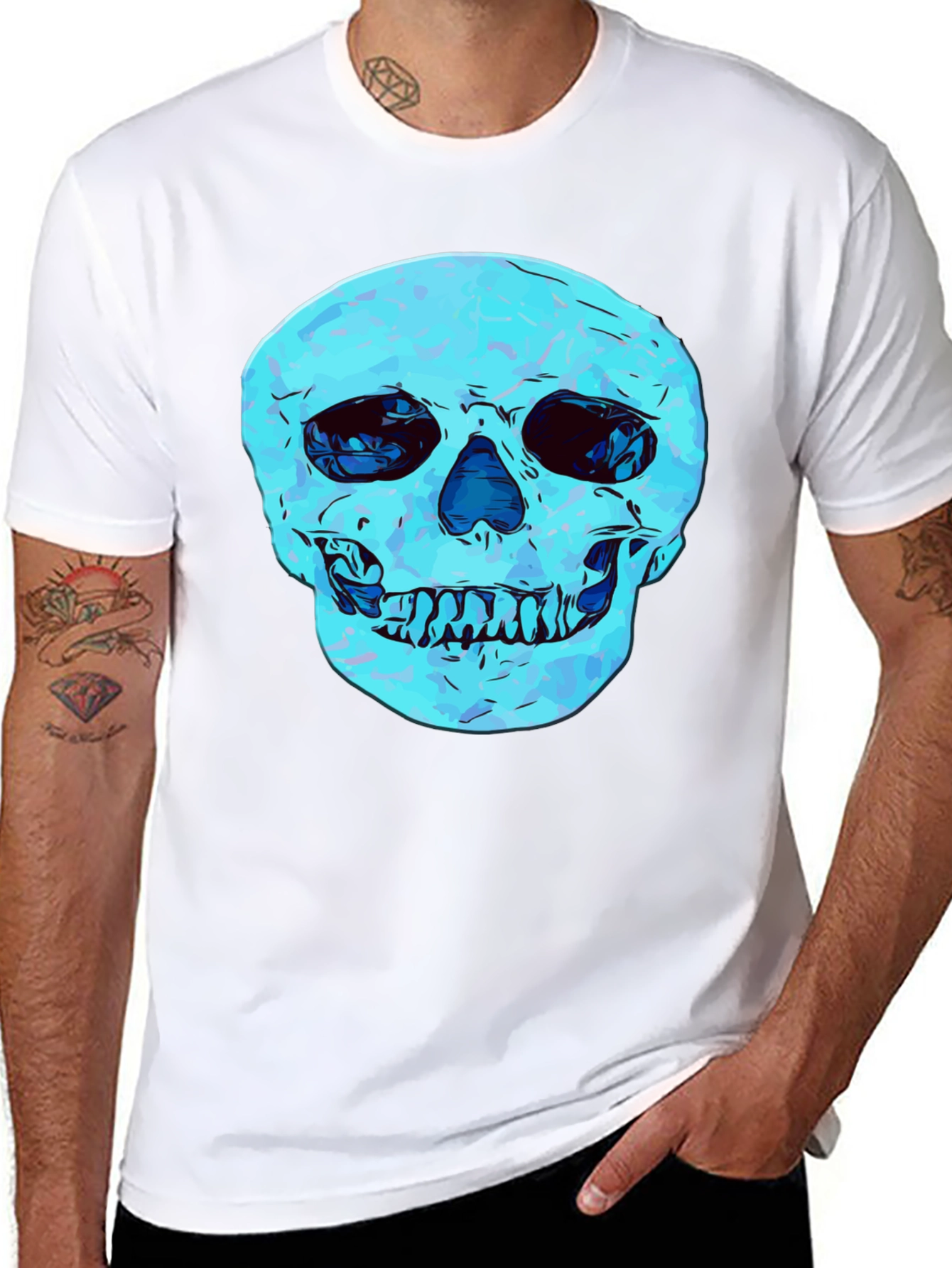 Cool Skull Graphic Print Black T-Shirt