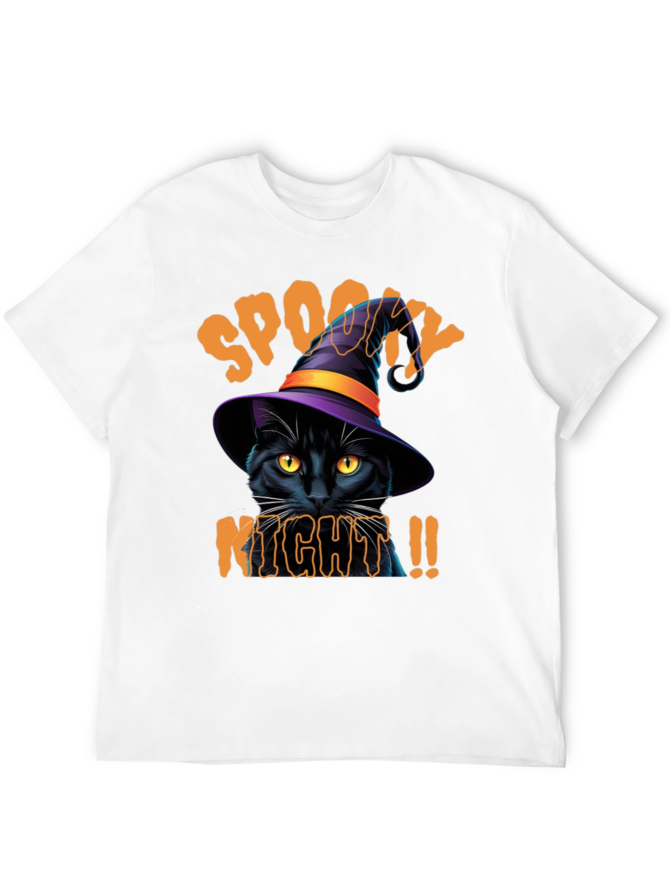 Spooky Night Cat Graphic Tee - Halloween Shirt