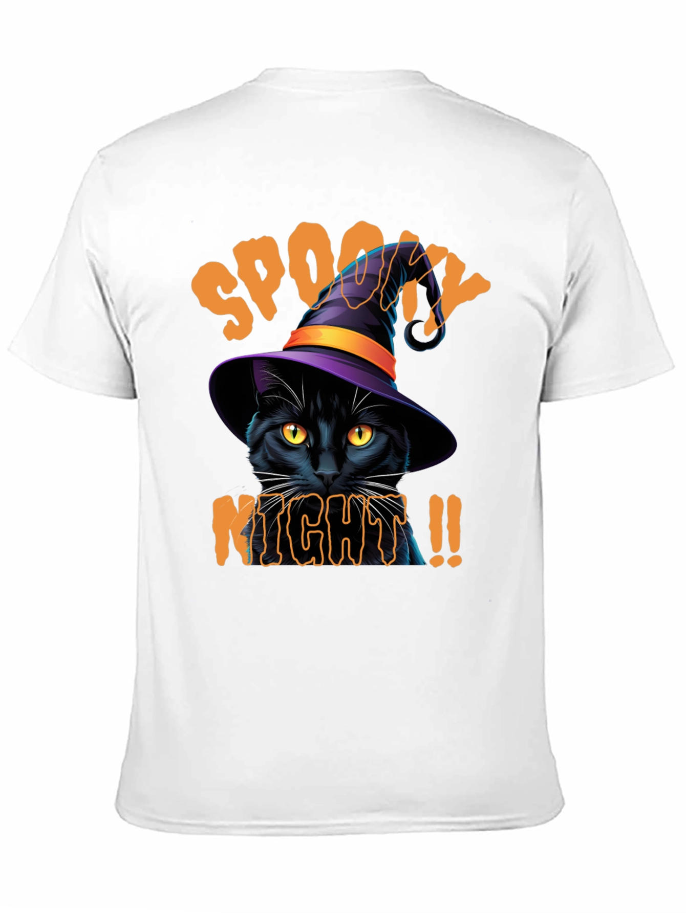 Spooky Night Cat Graphic Tee - Halloween Shirt