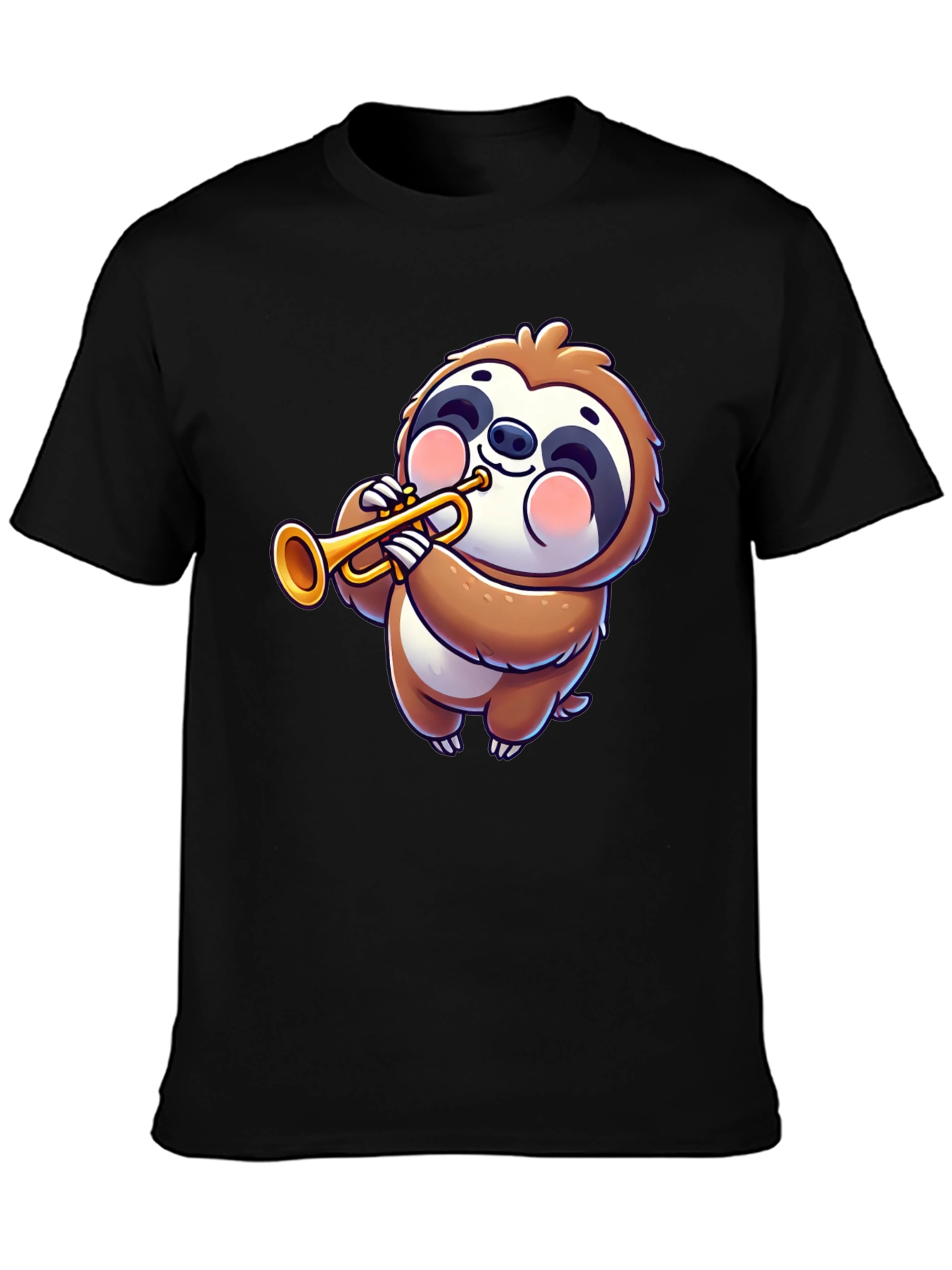 Sloth Trumpet Player Graphic T-Shirt
