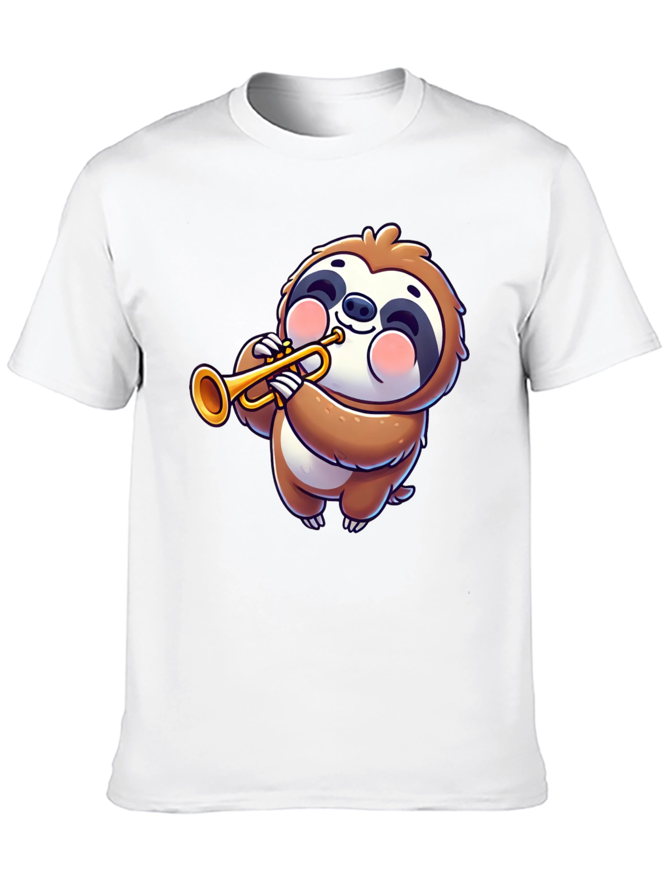 Sloth Trumpet Player Graphic T-Shirt