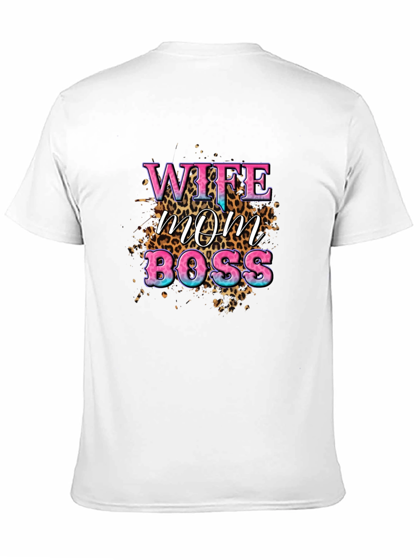 Wife Mom Boss Leopard Print Graphic T-Shirt
