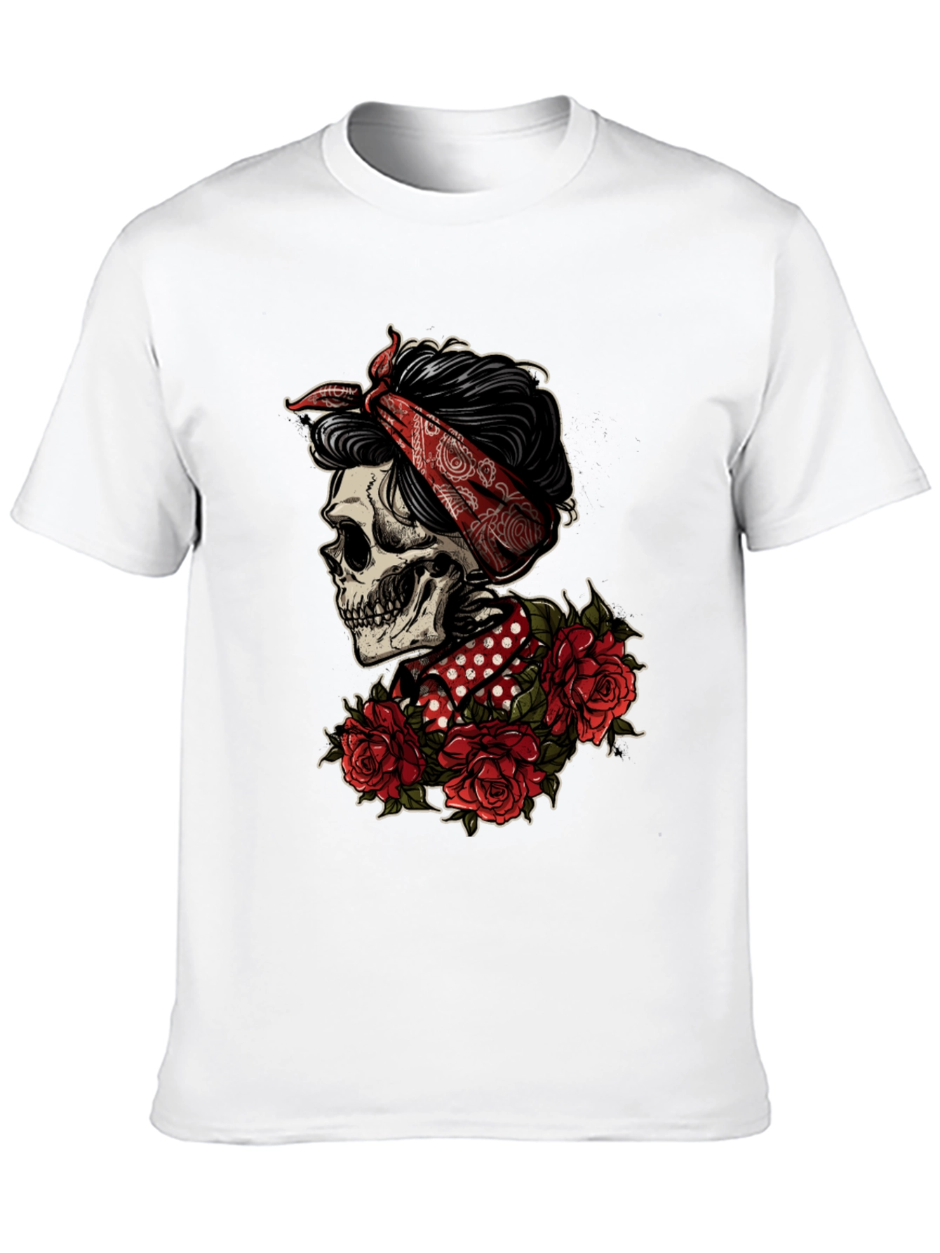 Skull Bandana Graphic T-Shirt - Edgy Style