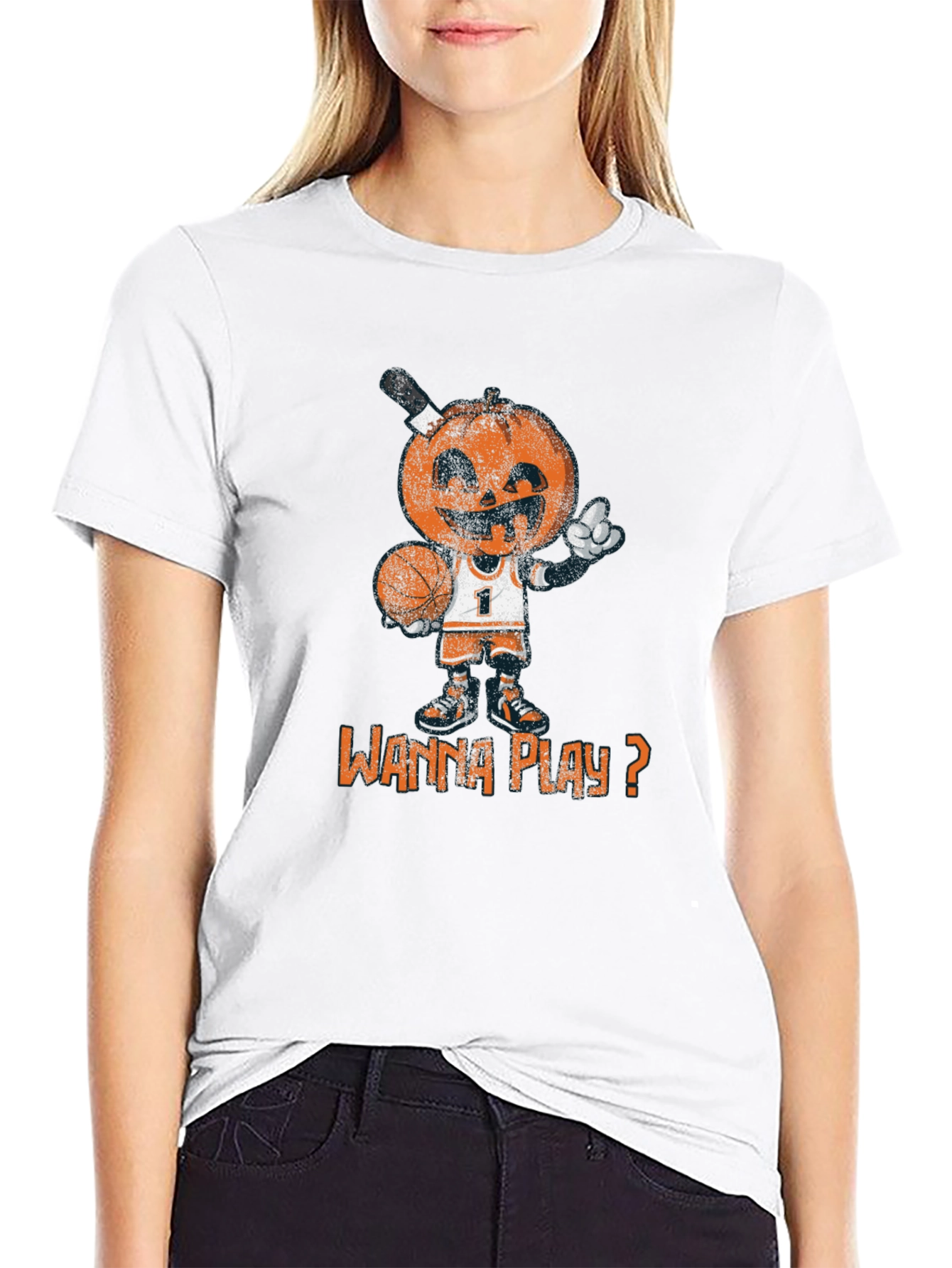 Basketball Pumpkin Man T-Shirt