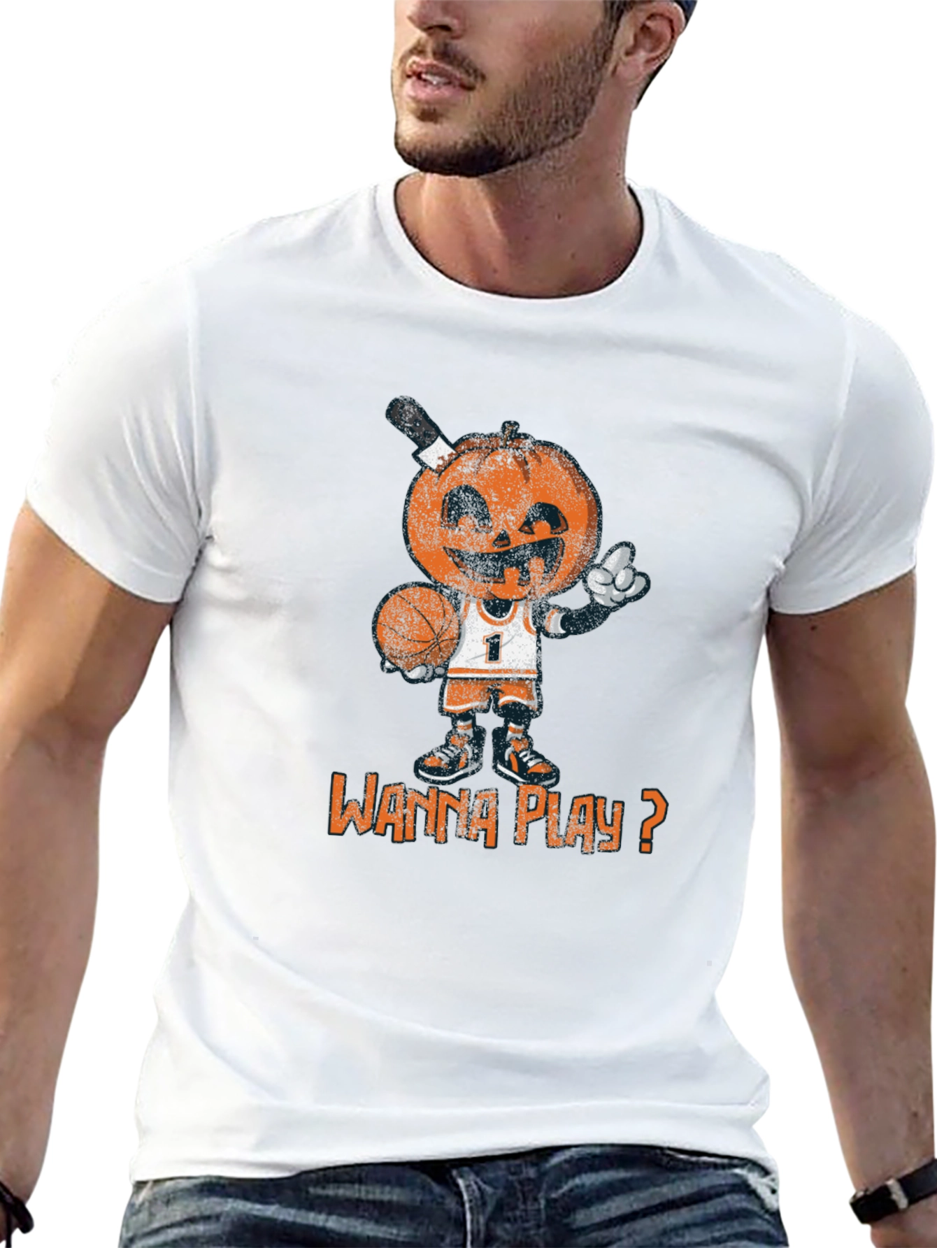 Basketball Pumpkin Man T-Shirt