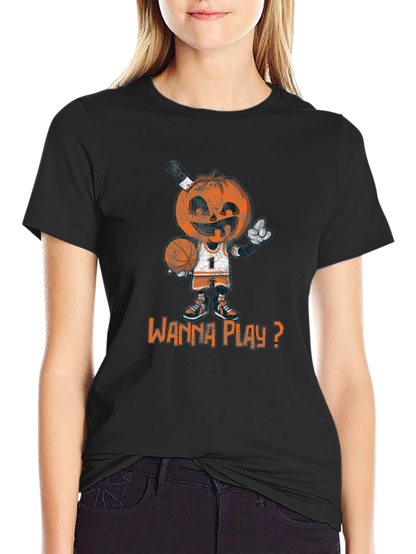 Basketball Pumpkin Man T-Shirt