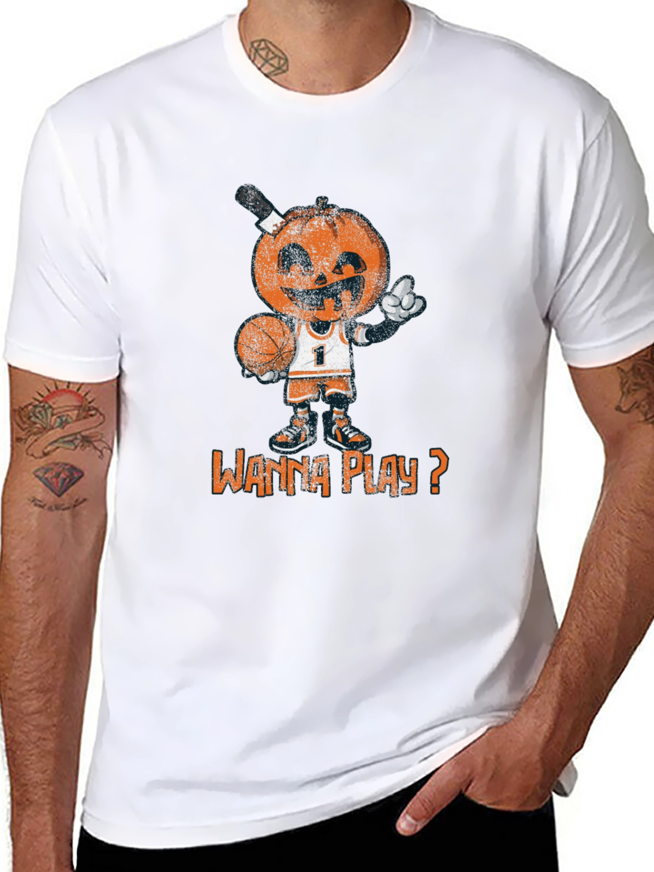 Basketball Pumpkin Man T-Shirt