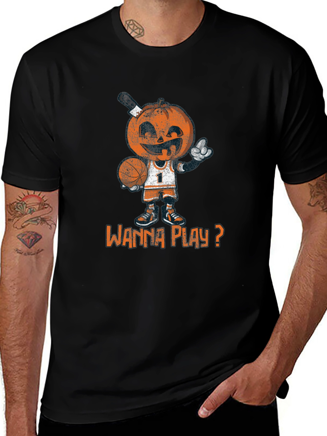 Basketball Pumpkin Man T-Shirt