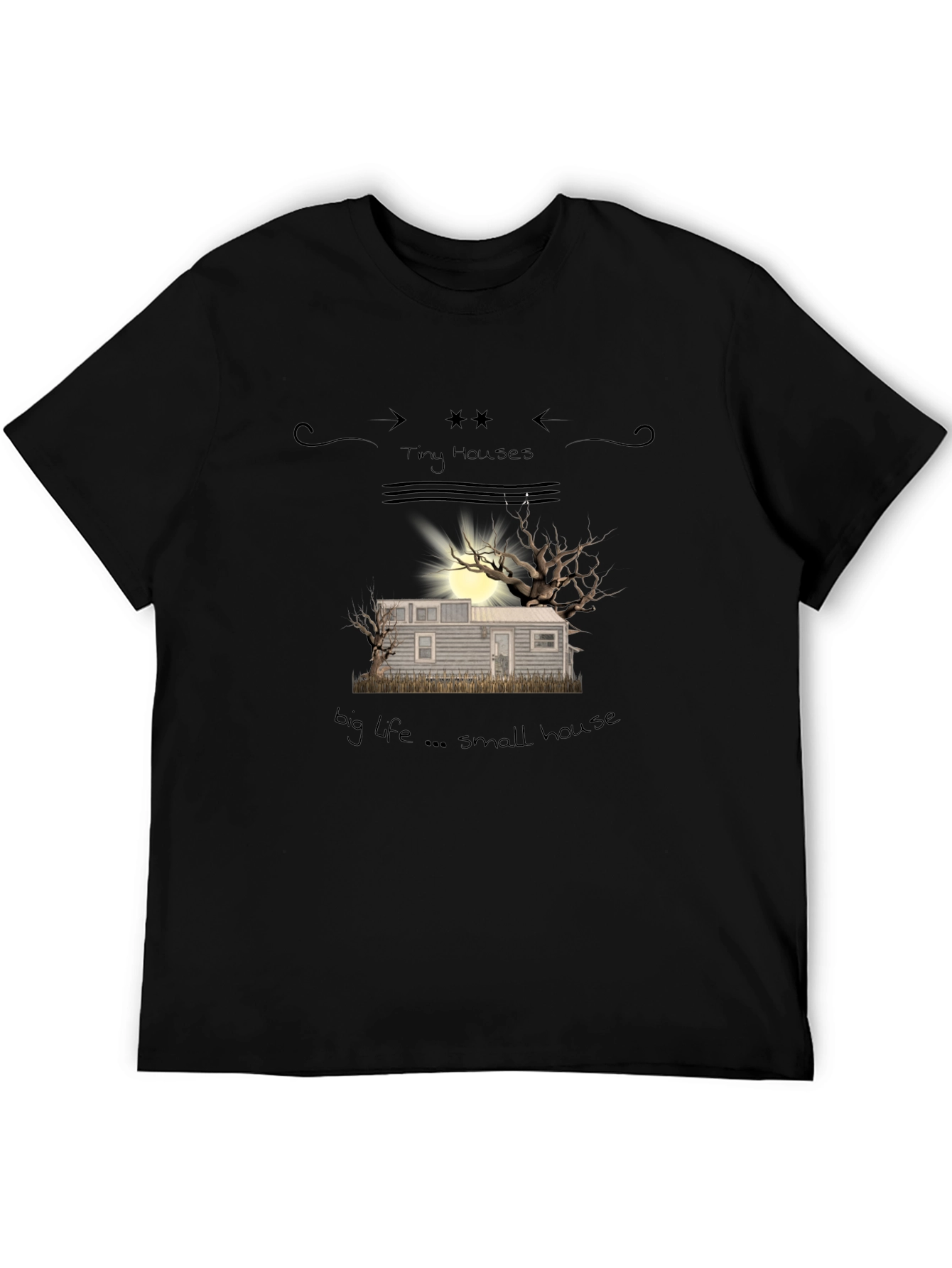 Tiny Houses Big Life Small House Graphic Tee