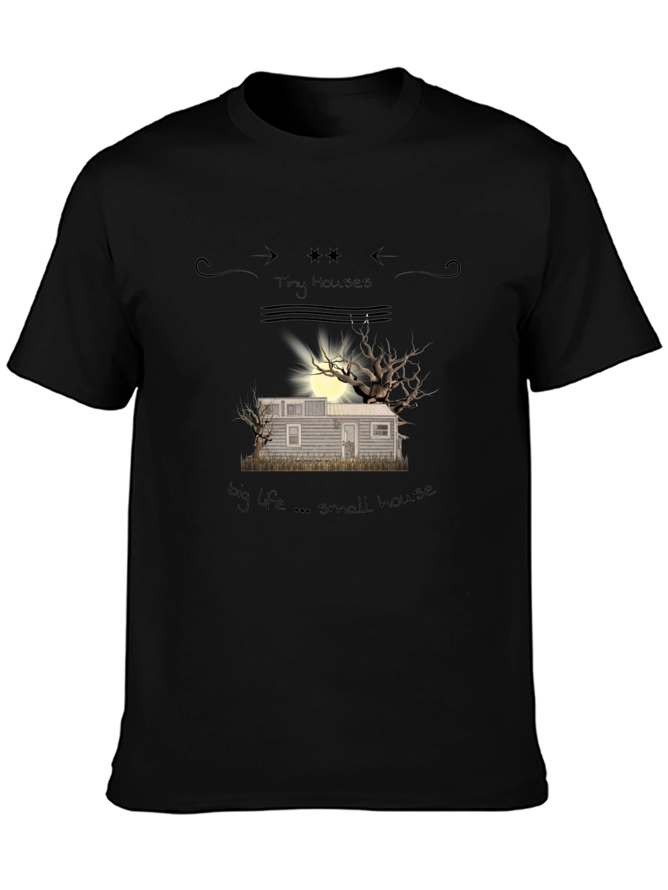 Tiny Houses Big Life Small House Graphic Tee