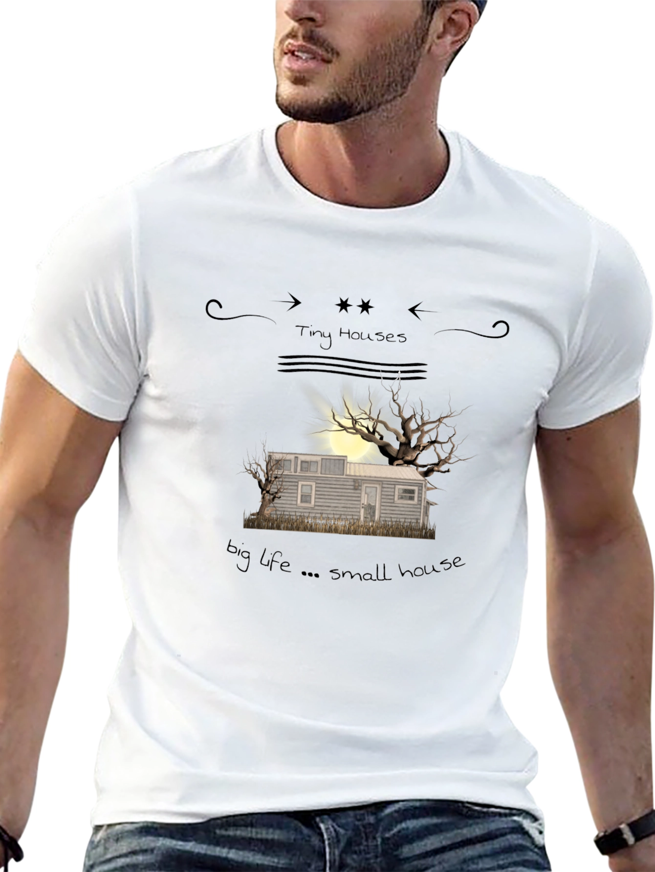 Tiny Houses Big Life Small House Graphic Tee
