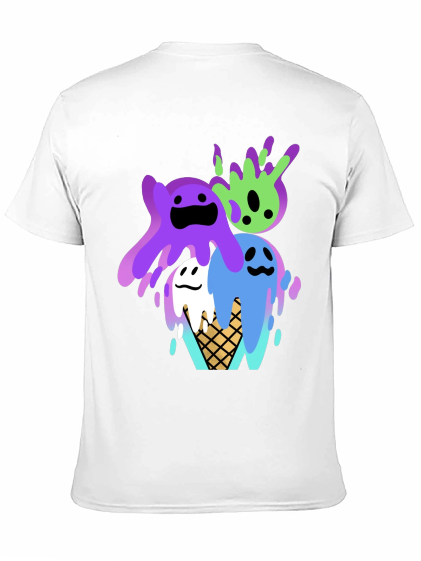 Cute Ice Cream Slime Graphic Tee - Black