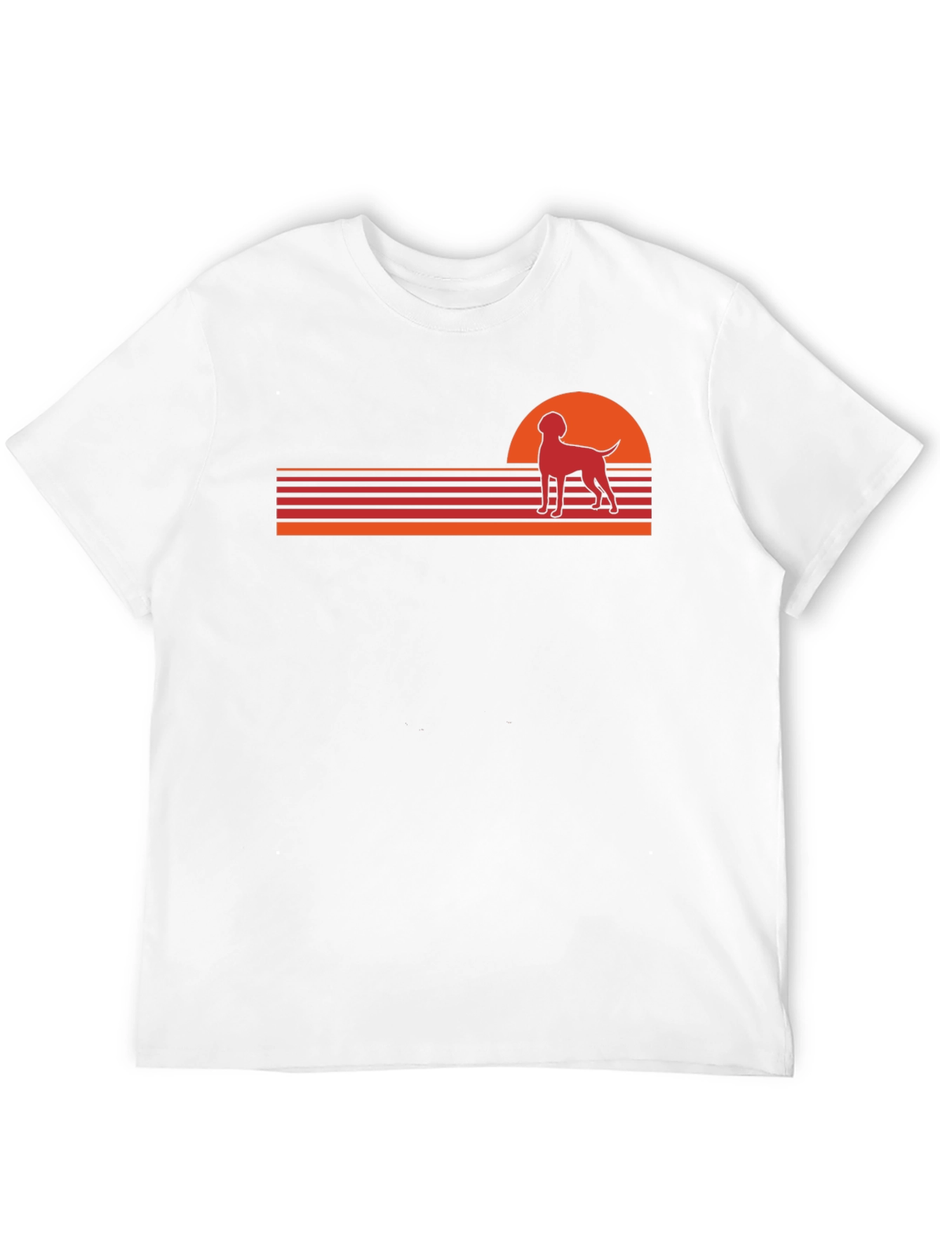 Retro Dog Sunset Graphic Tee - Black