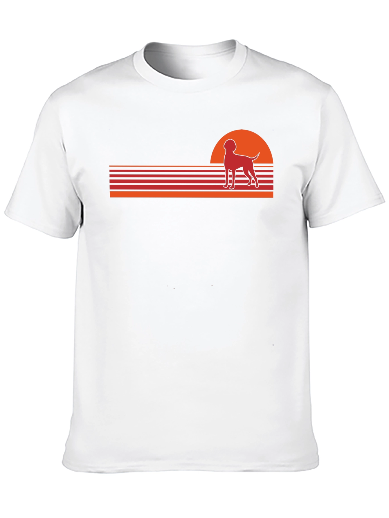 Retro Dog Sunset Graphic Tee - Black