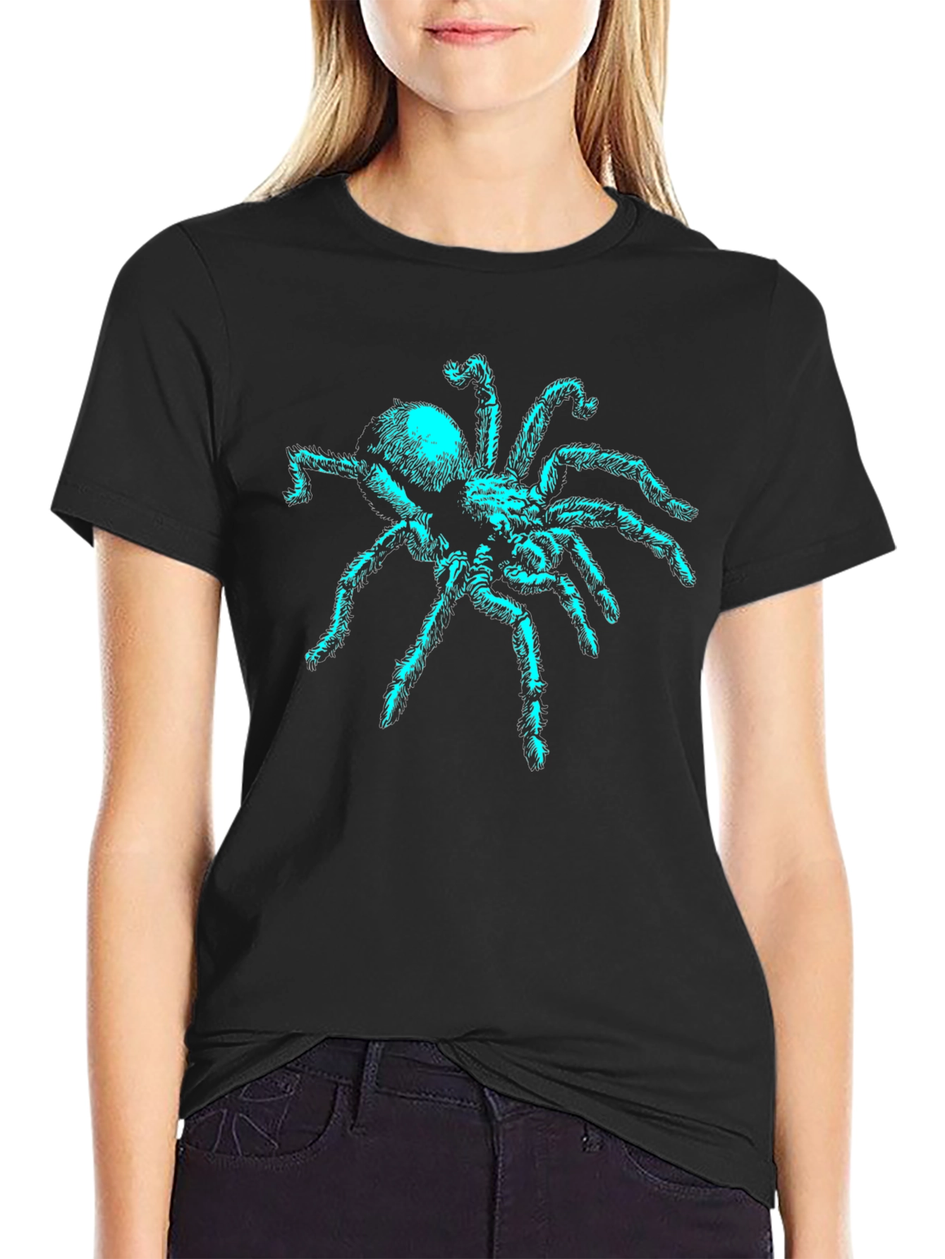Spider Graphic Print Black T-Shirt