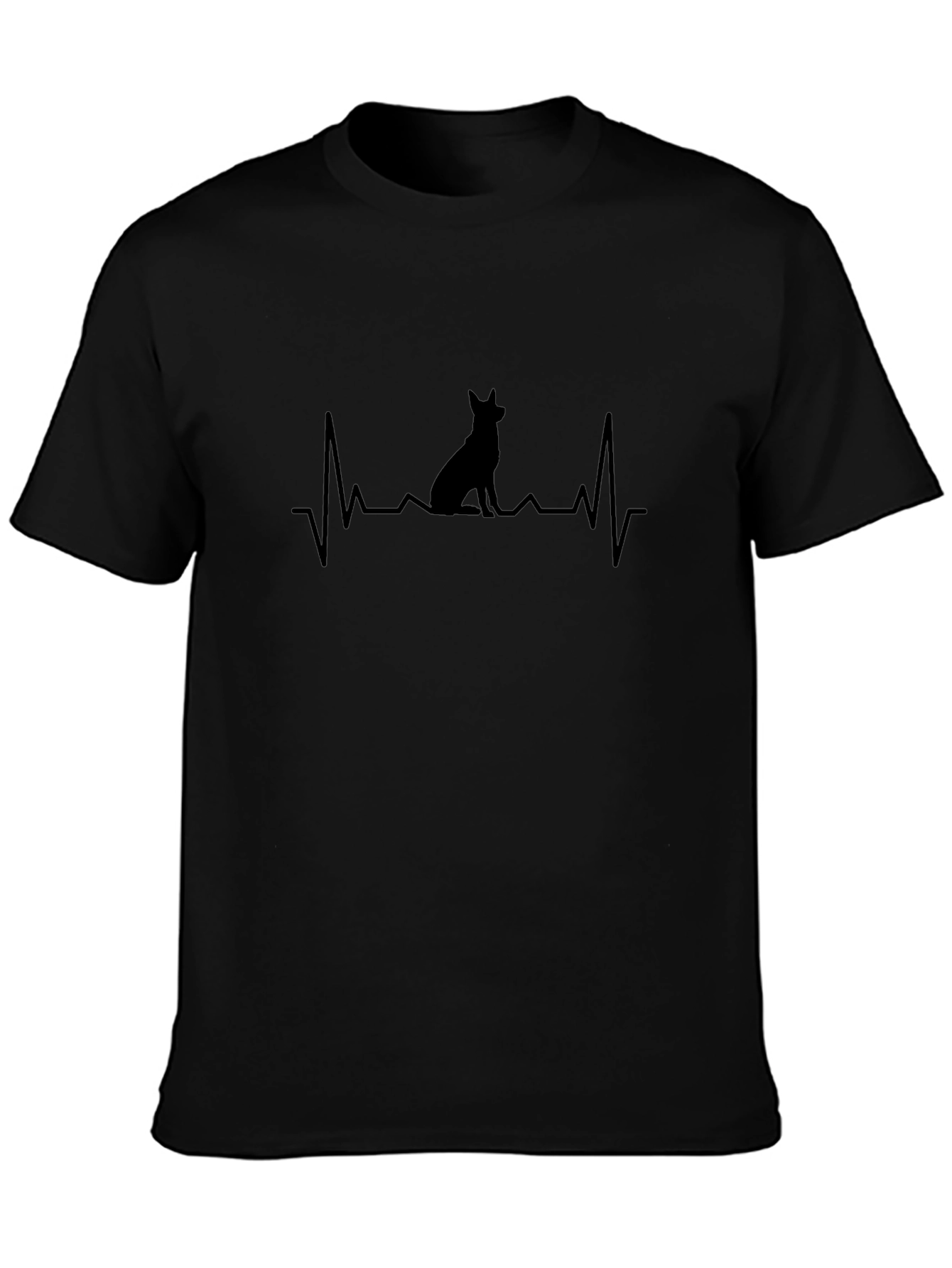 Dog Heartbeat T-Shirt Black Unisex