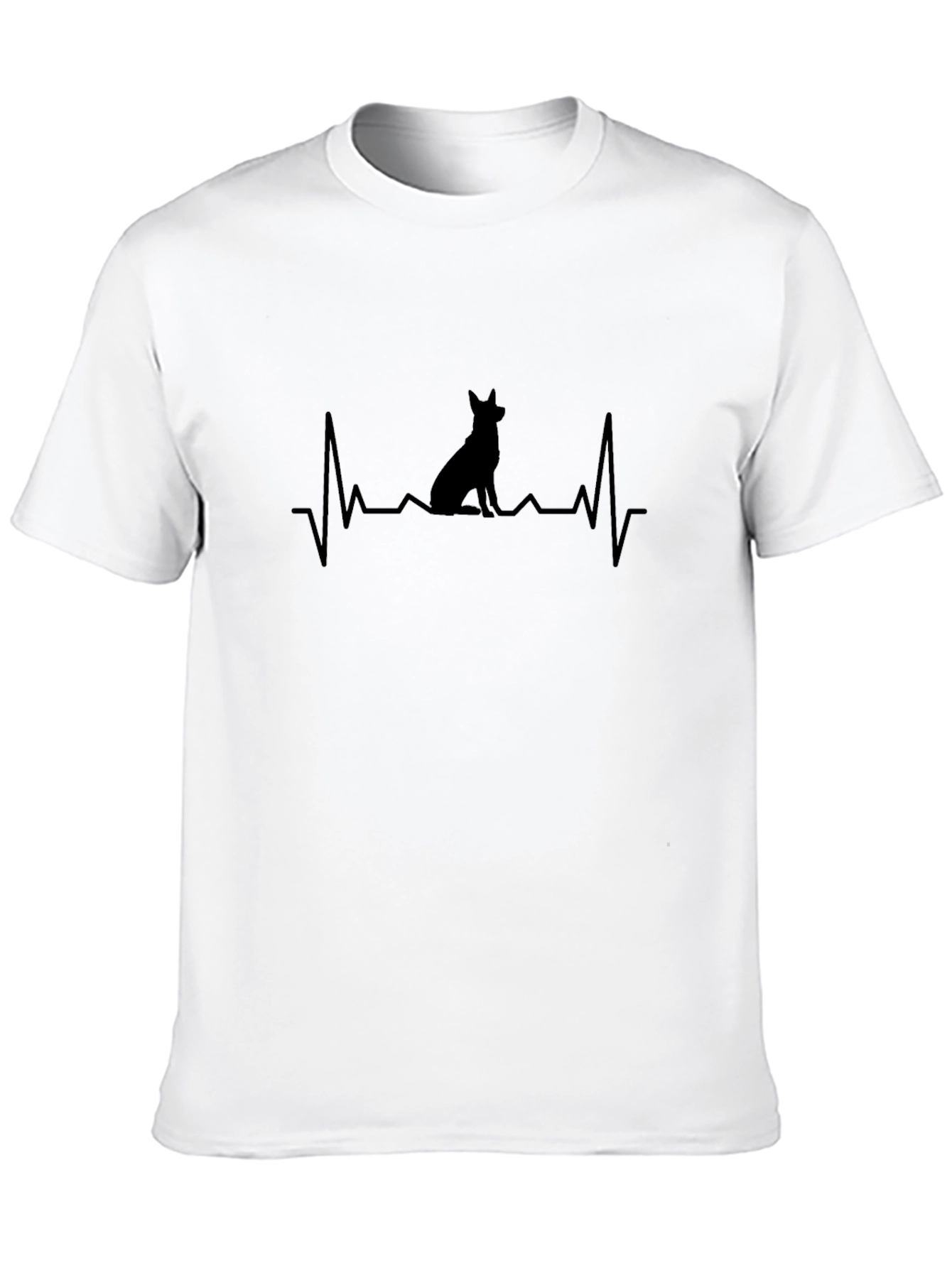Dog Heartbeat T-Shirt Black Unisex