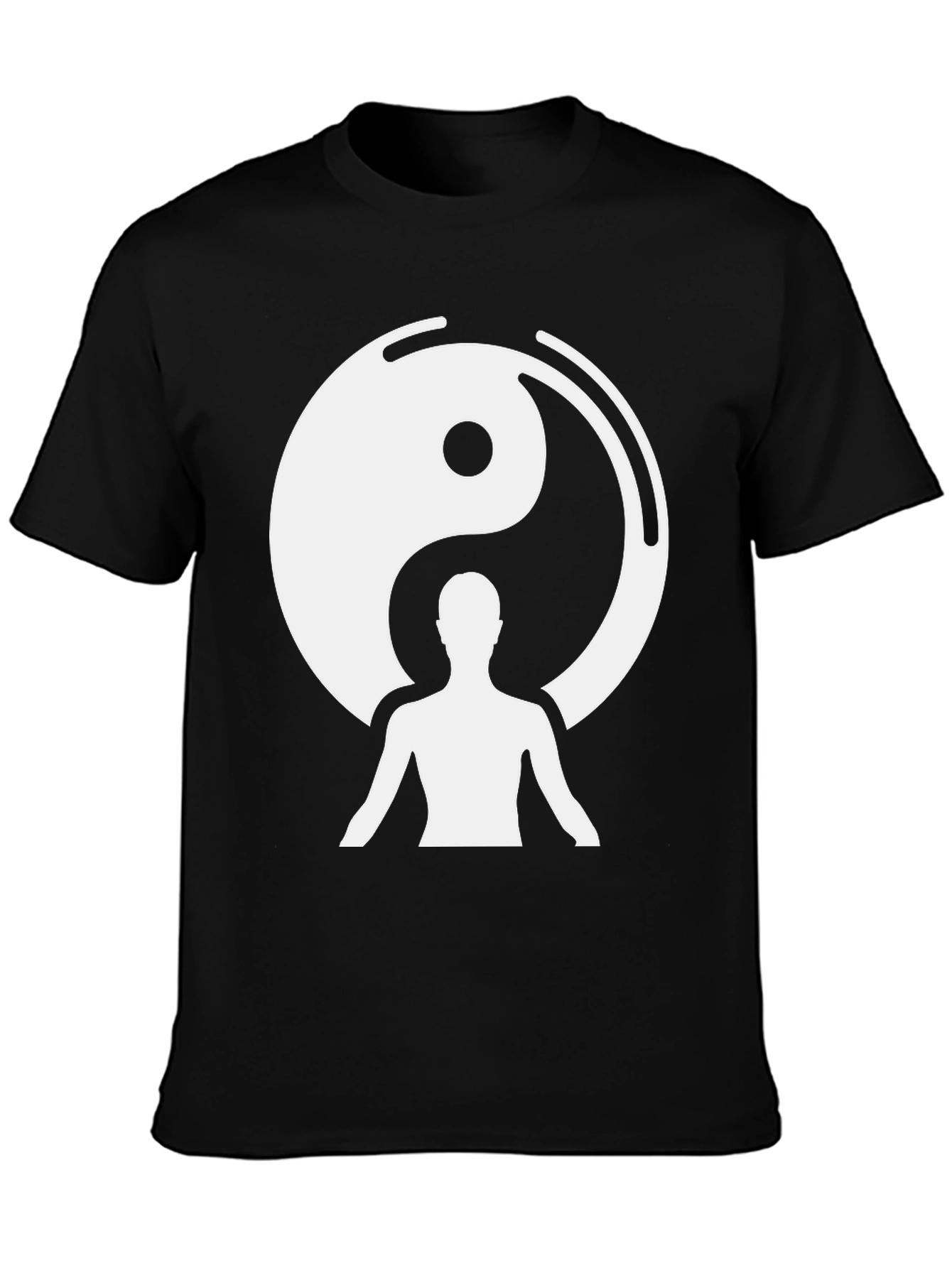 Yin Yang Meditation Graphic Tee - Black