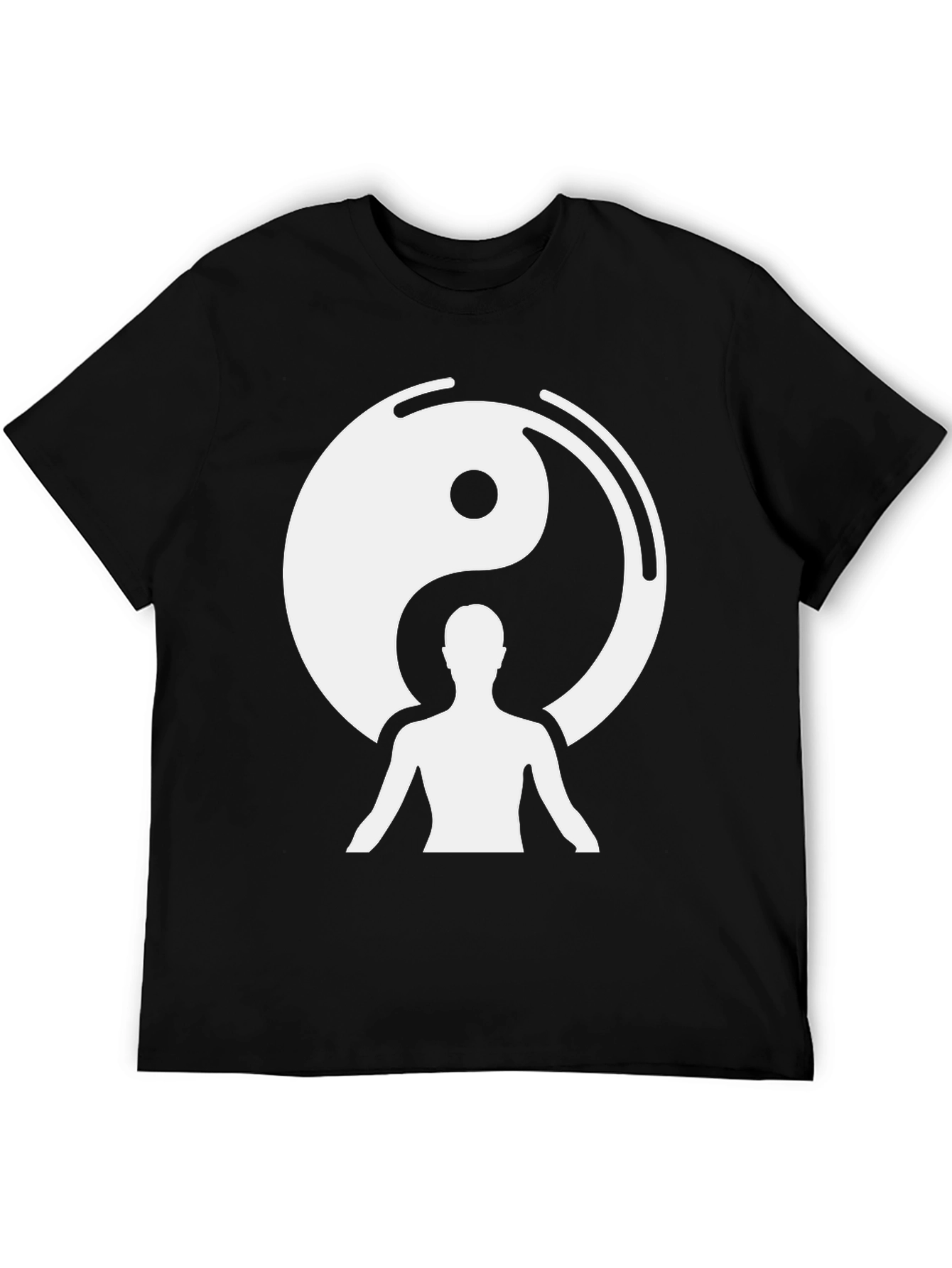 Yin Yang Meditation Graphic Tee - Black