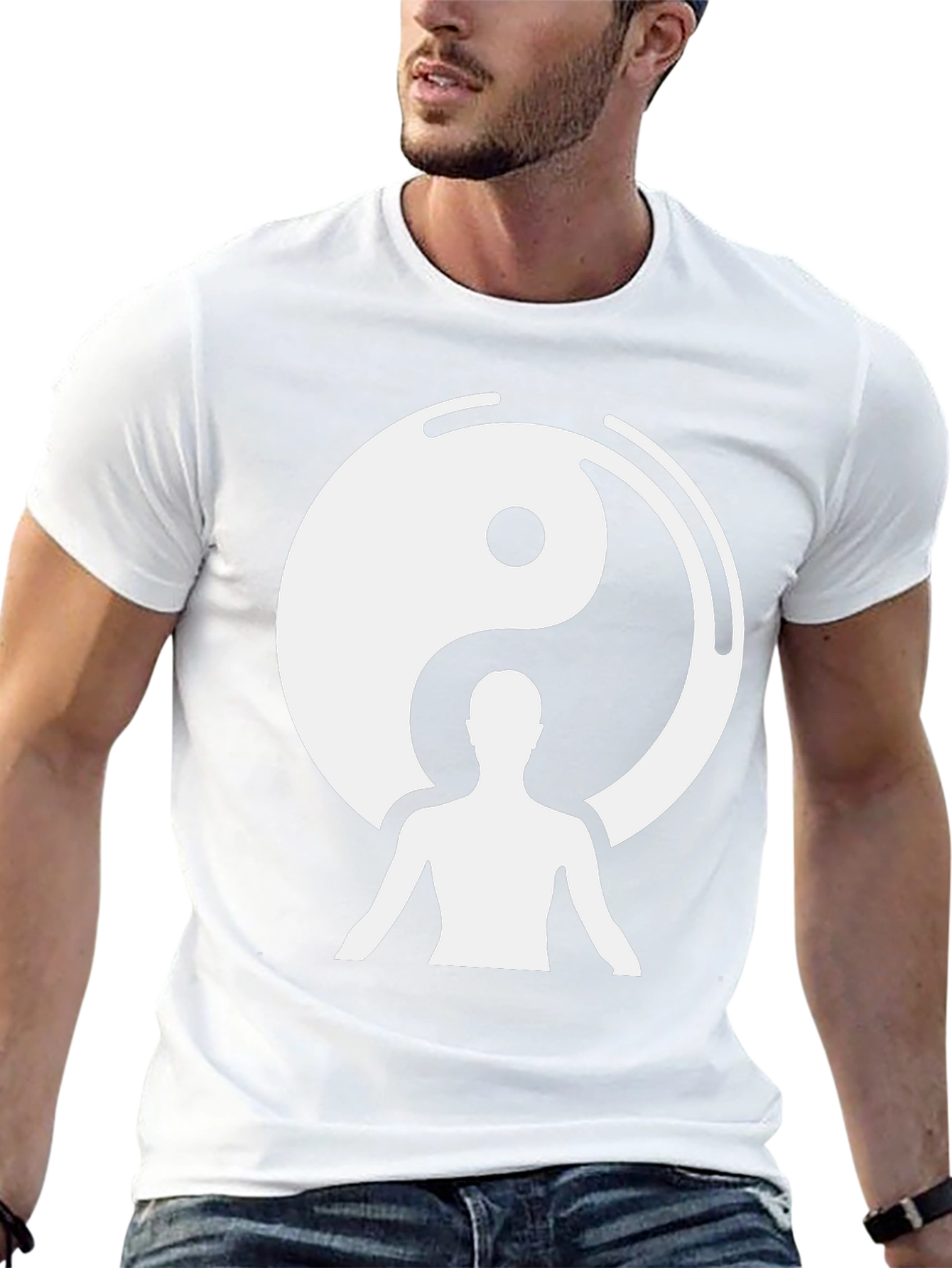 Yin Yang Meditation Graphic Tee - Black