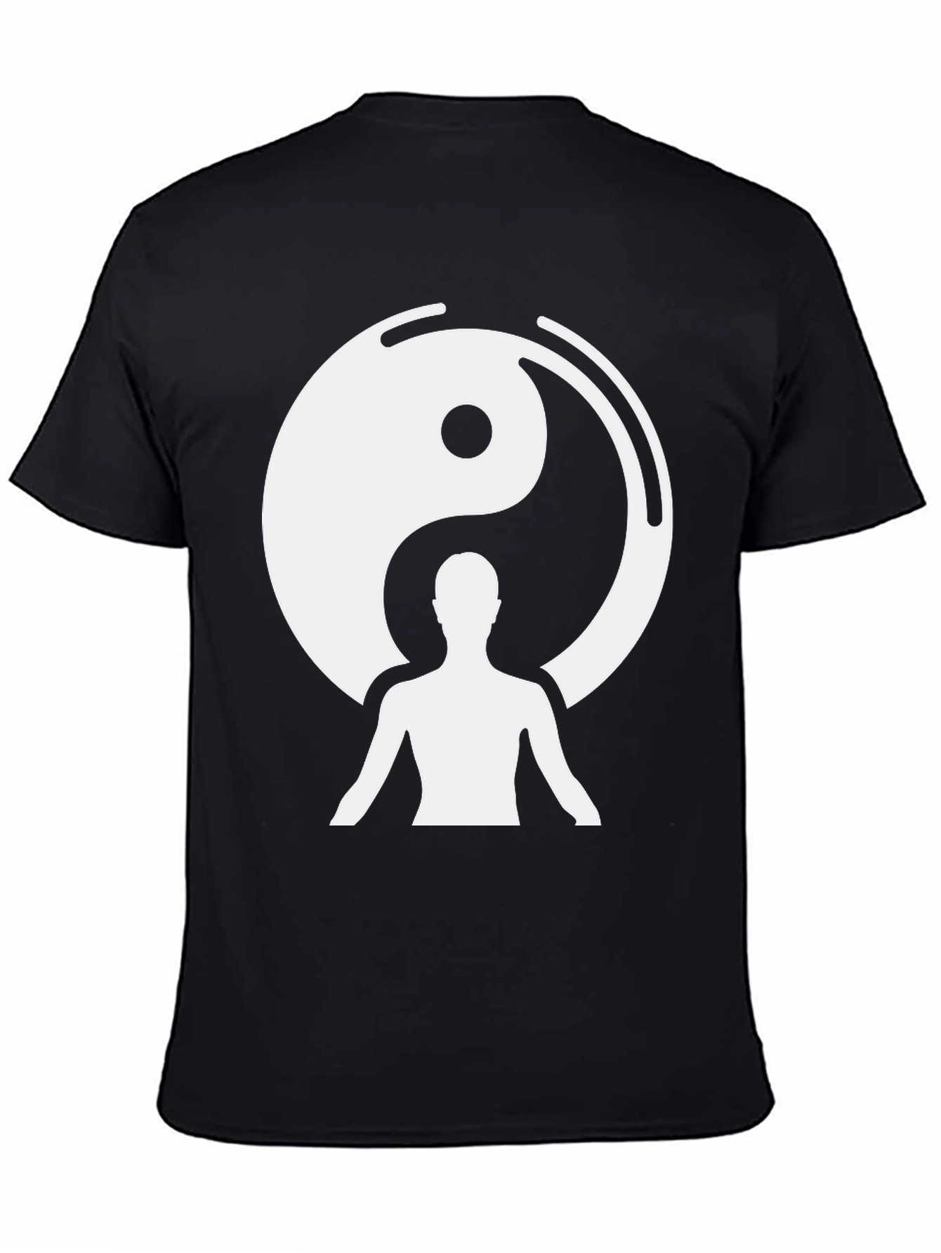 Yin Yang Meditation Graphic Tee - Black