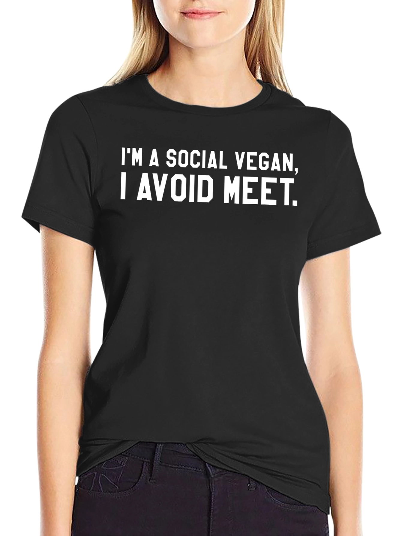 Social Vegan Tee - Avoid Meat Funny Vegan T-Shirt
