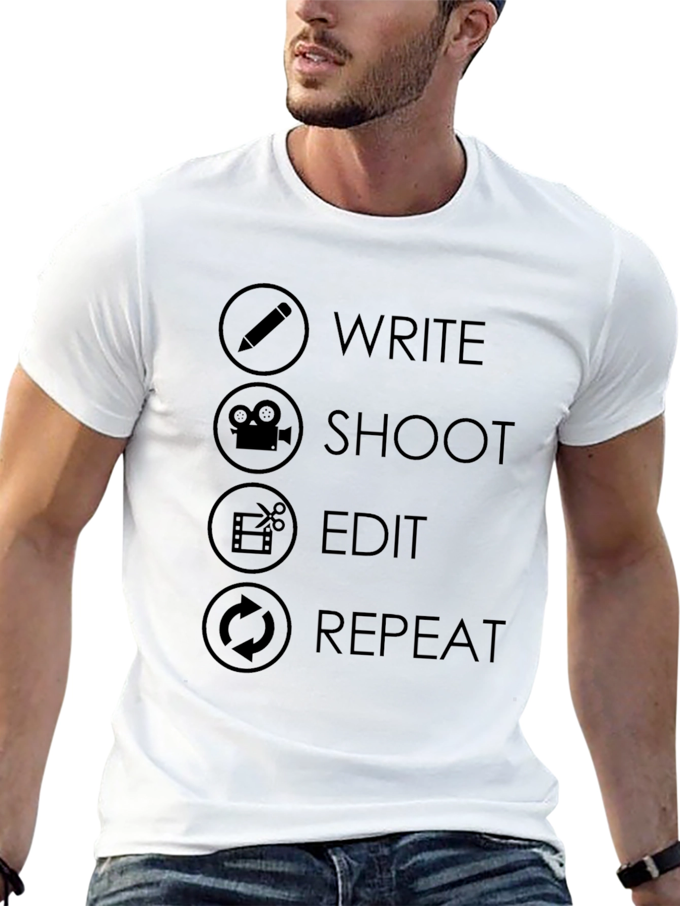Write Shoot Edit Repeat Graphic T-Shirt