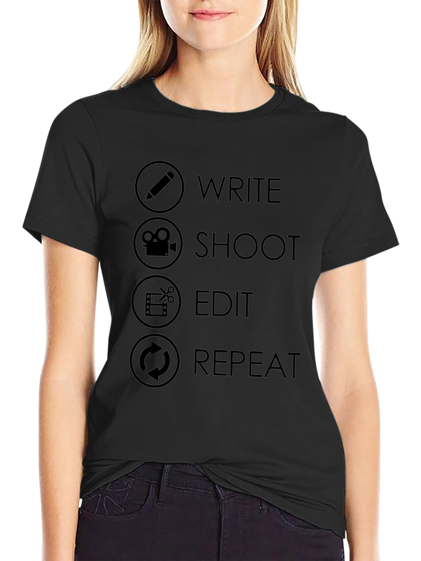 Write Shoot Edit Repeat Graphic T-Shirt