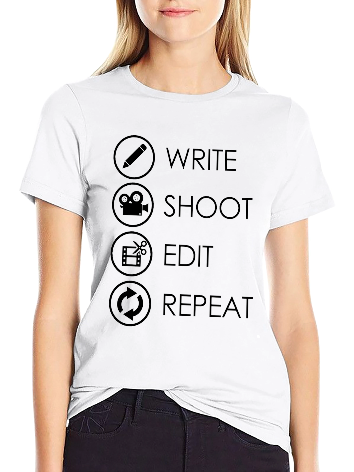 Write Shoot Edit Repeat Graphic T-Shirt