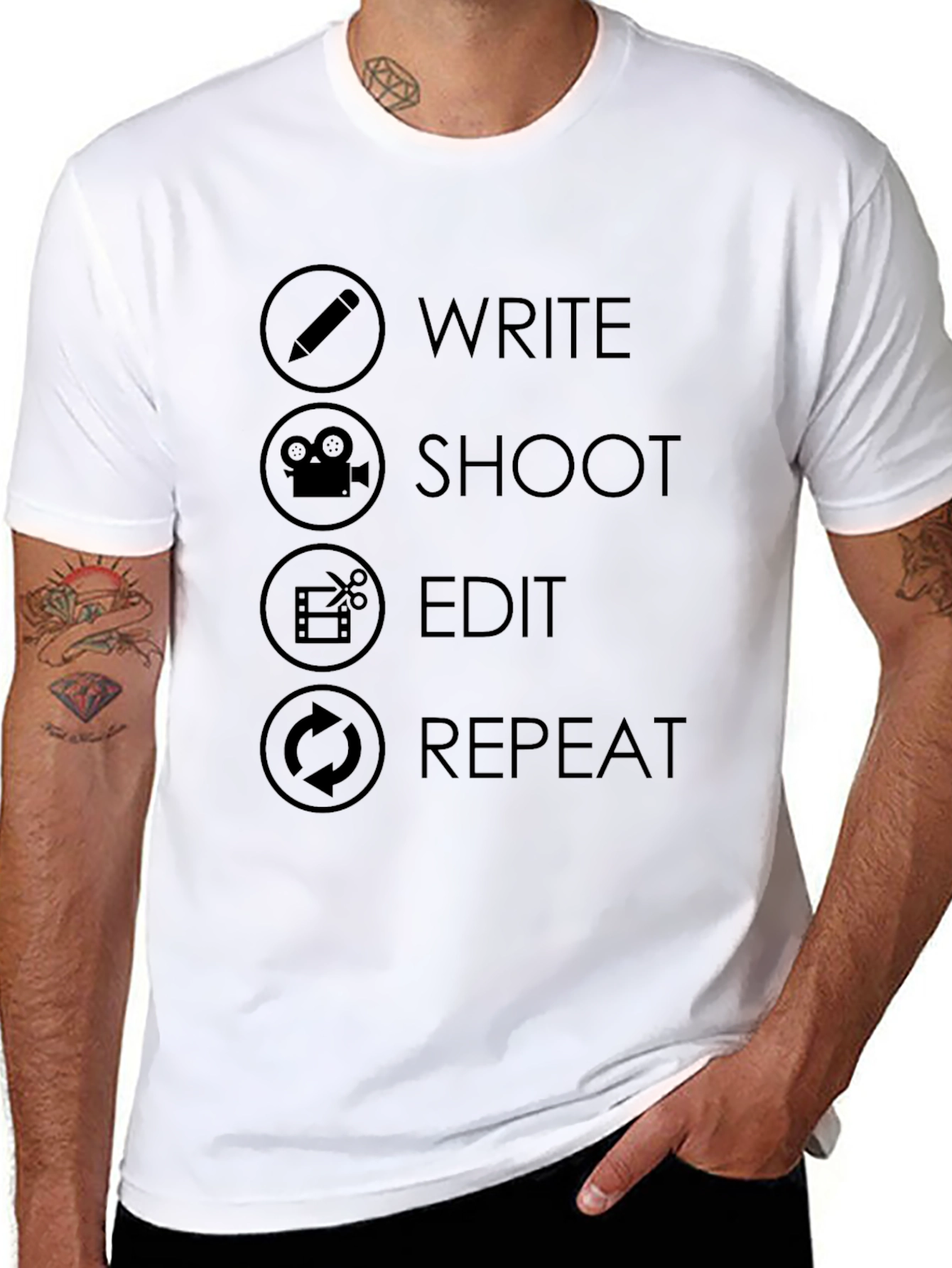 Write Shoot Edit Repeat Graphic T-Shirt